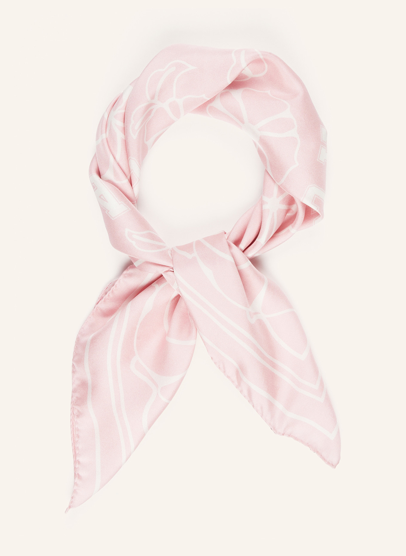 LUISA CERANO Silk scarf: PINK / WHITE