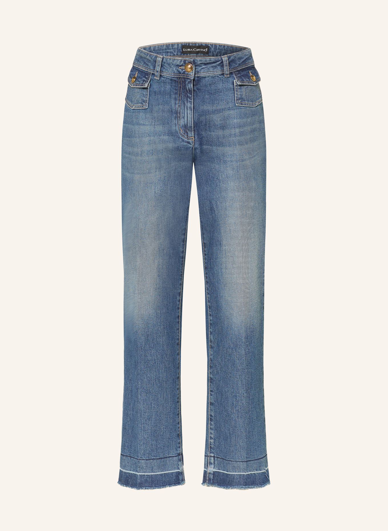 LUISA CERANO Straight Jeans: 254 stone wash