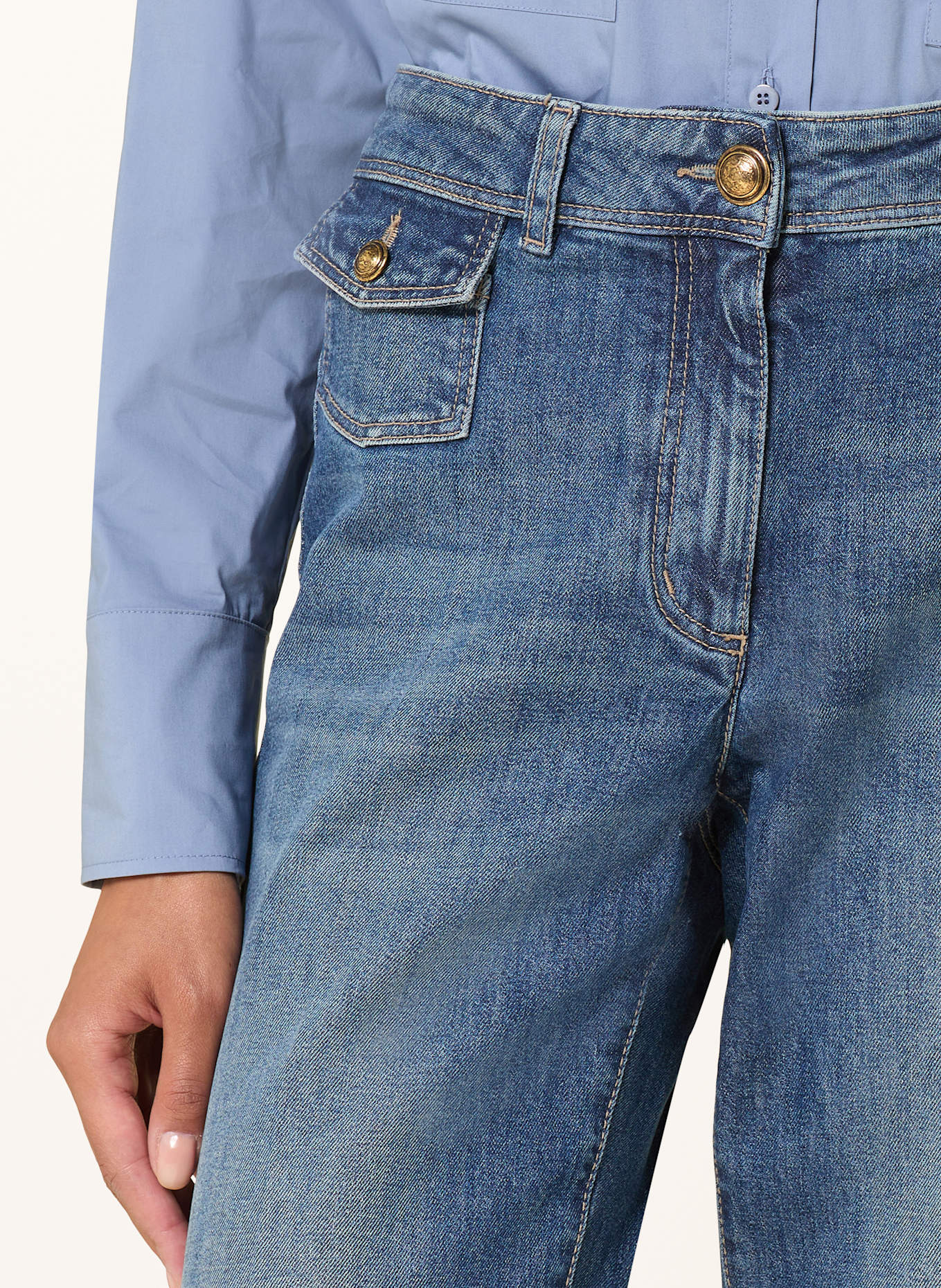 LUISA CERANO Straight Jeans: 254 stone wash