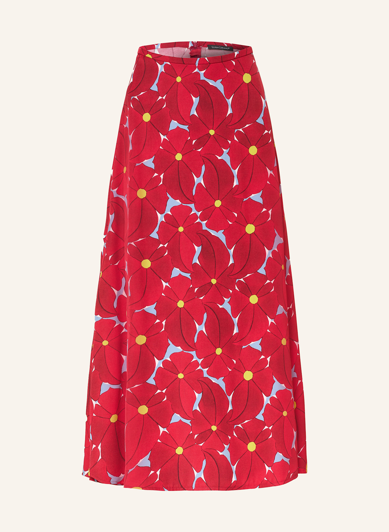 LUISA CERANO Sukně: ČERVENÁ / ČERNOŠEDÁ / SVĚTLE ZELENÁ