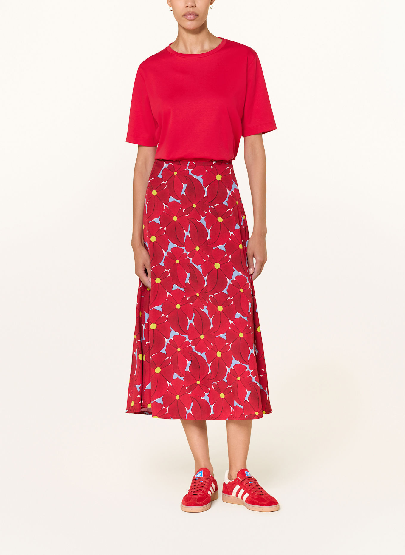 LUISA CERANO Sukně: ČERVENÁ / ČERNOŠEDÁ / SVĚTLE ZELENÁ