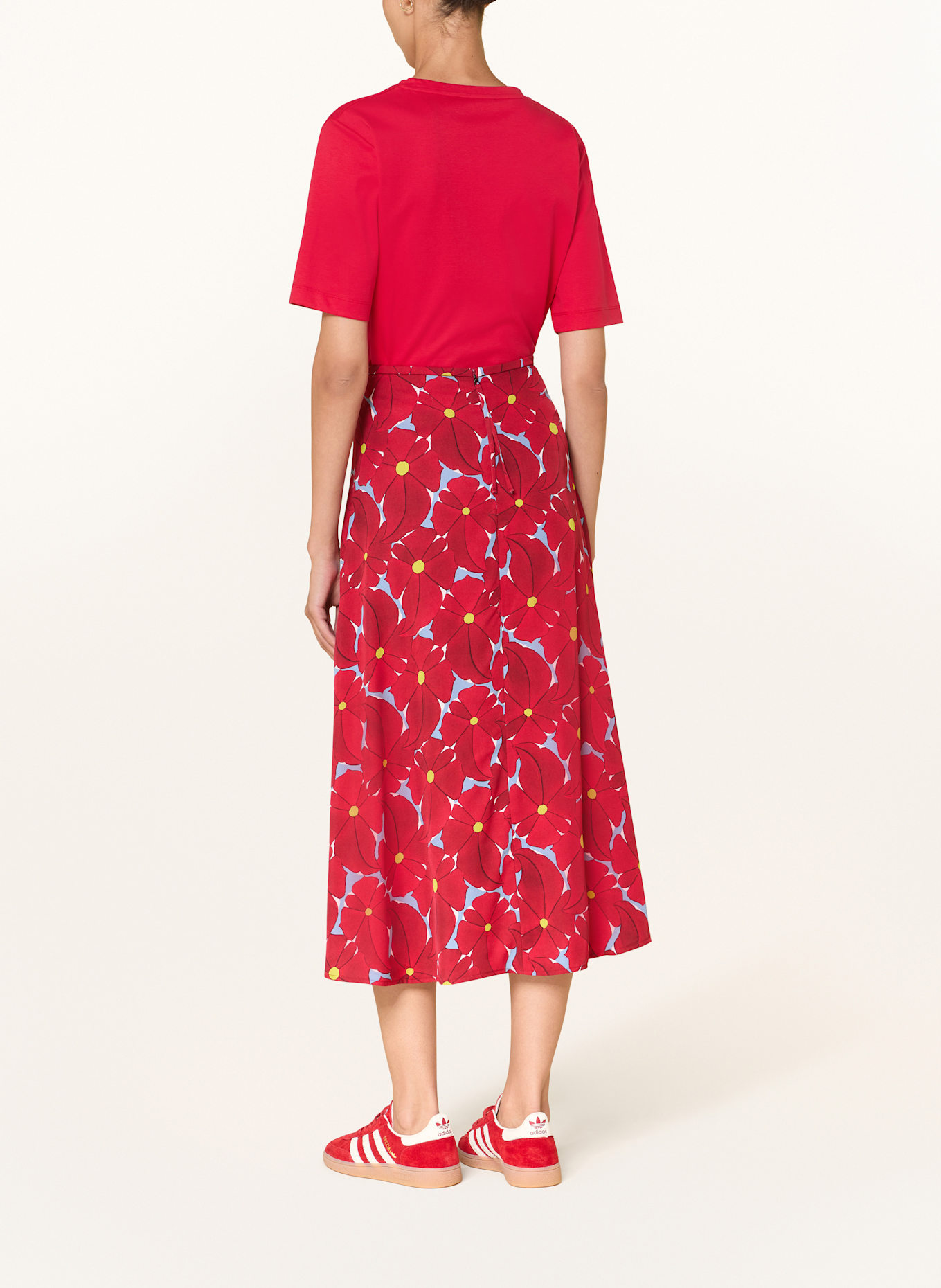 LUISA CERANO Sukně: ČERVENÁ / ČERNOŠEDÁ / SVĚTLE ZELENÁ