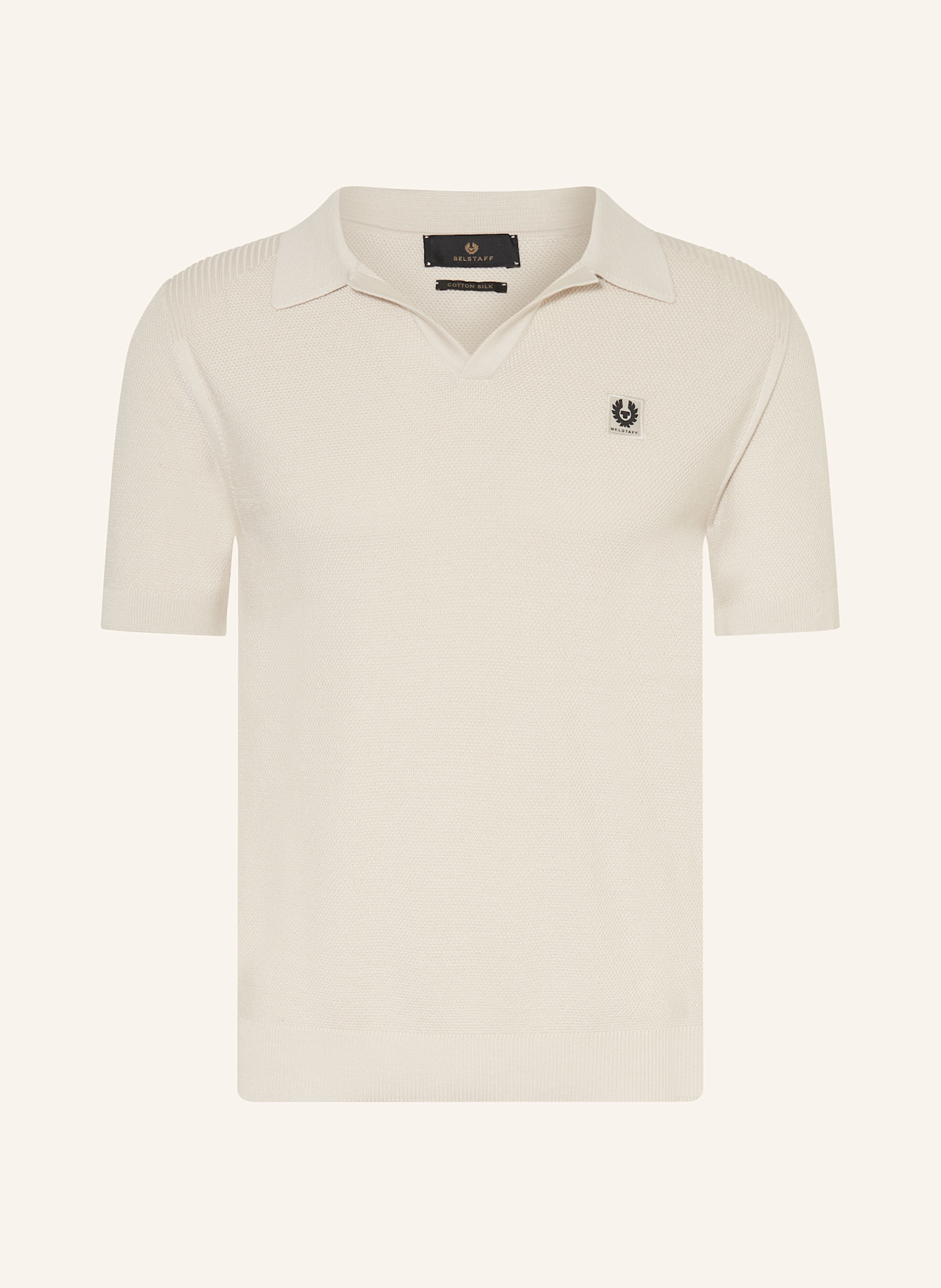 BELSTAFF Strick-Poloshirt COAST mit Seide: CREME