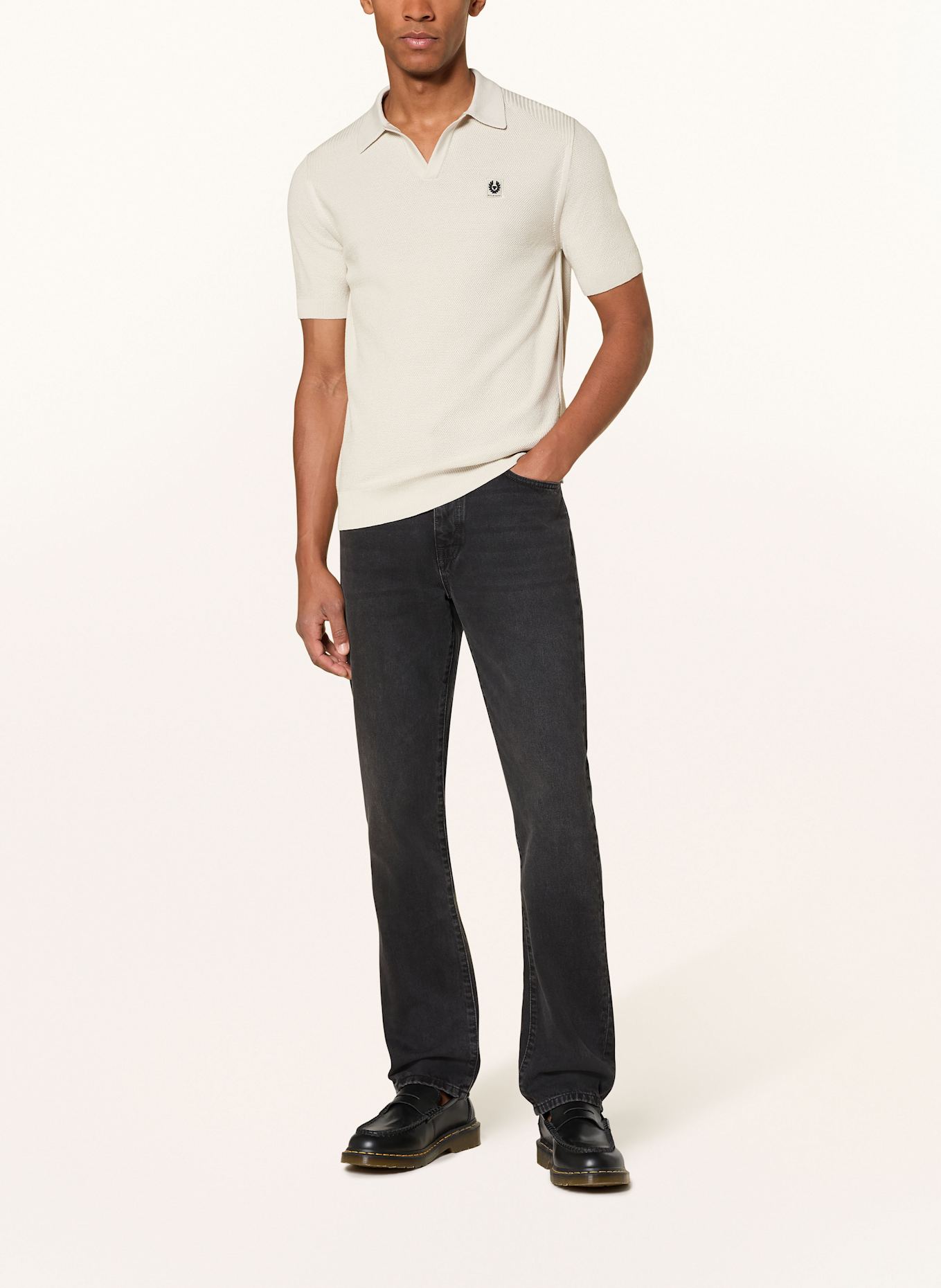 BELSTAFF Strick-Poloshirt COAST mit Seide: CREME