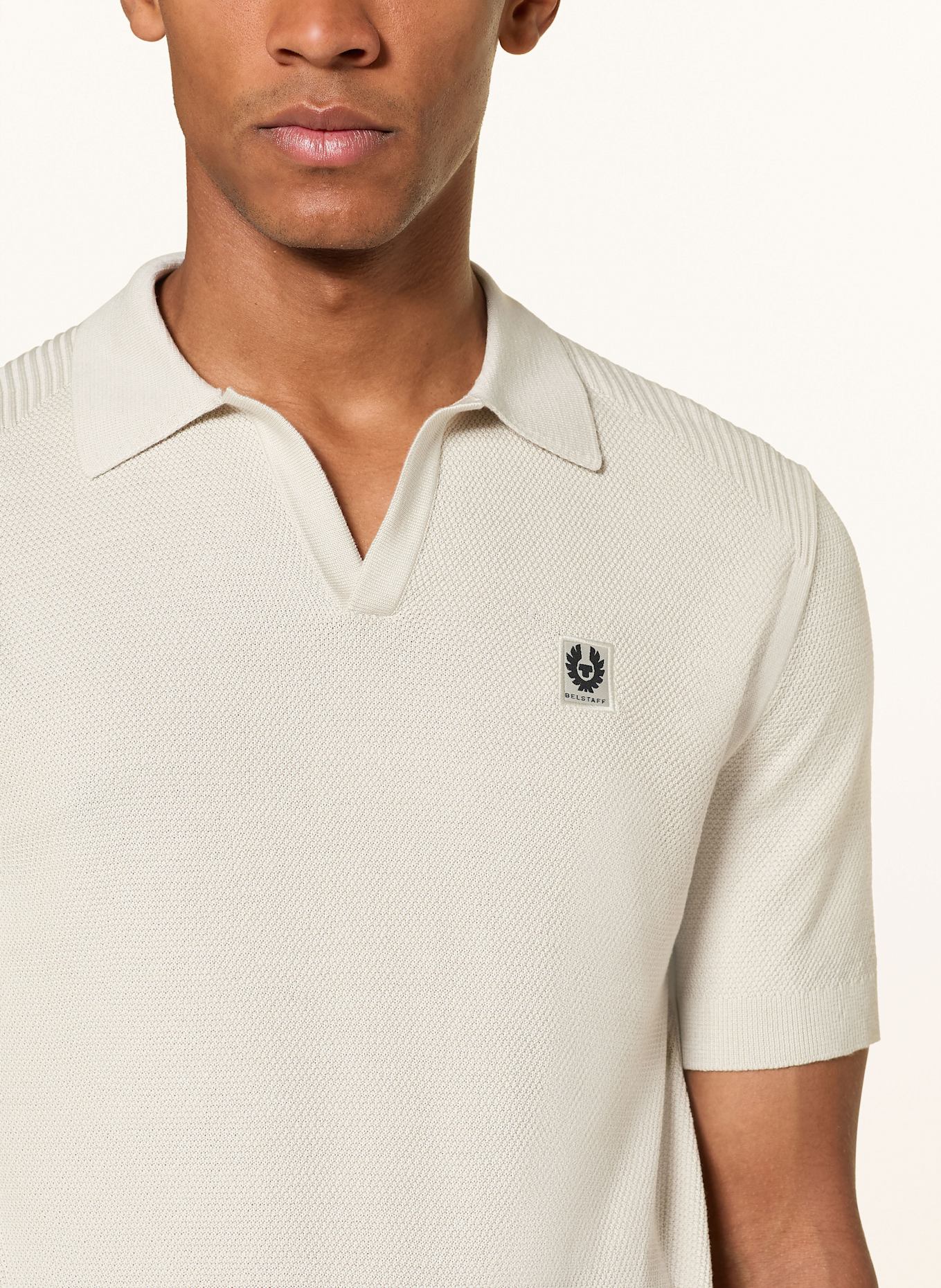 BELSTAFF Strick-Poloshirt COAST mit Seide: CREME