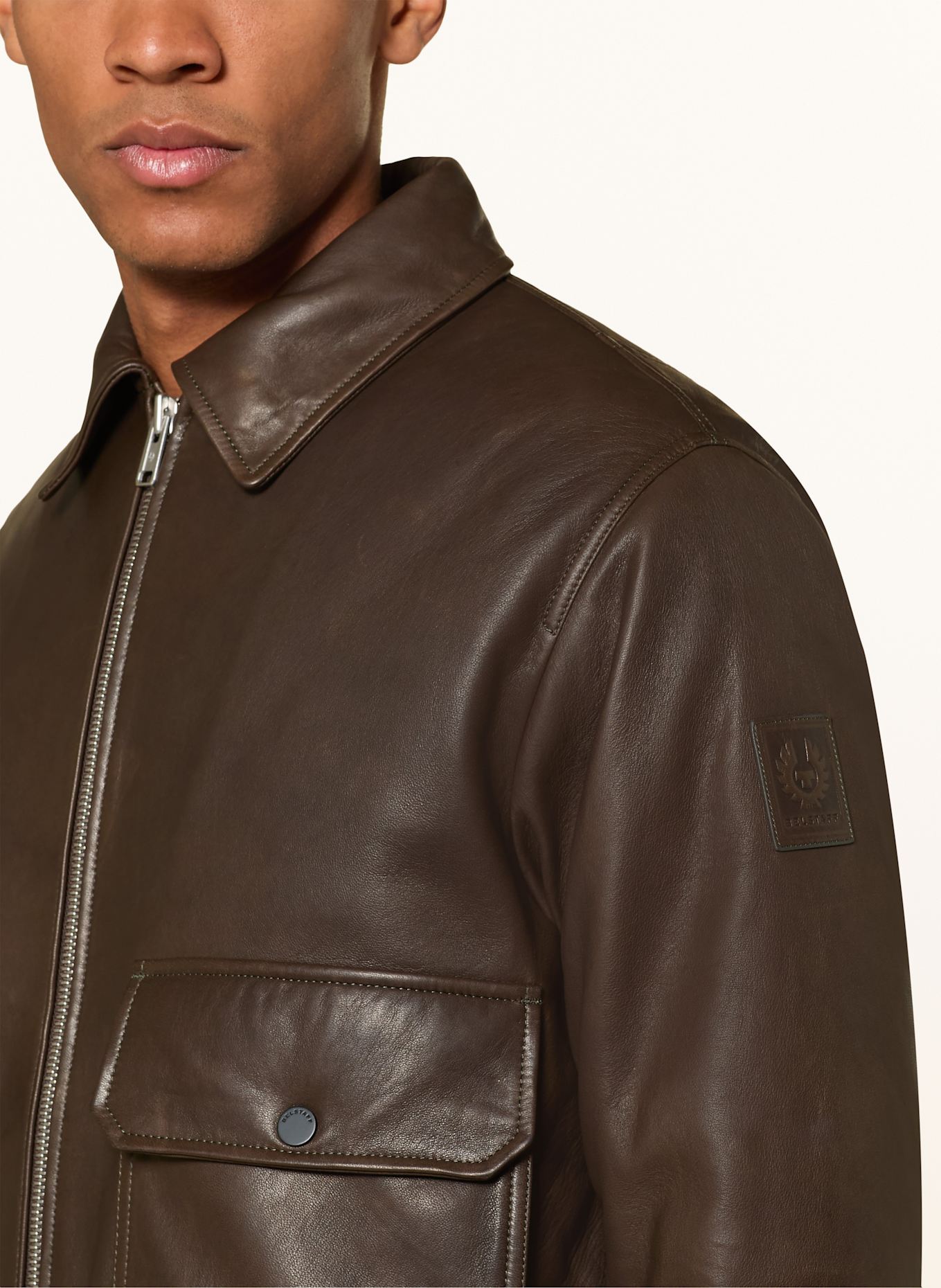 BELSTAFF PILOT leather jacket: OLIVE