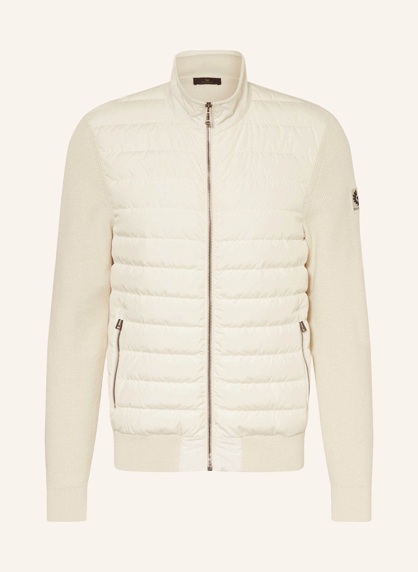 BELSTAFF CONTROL down jacket in mixed materials: CREAM