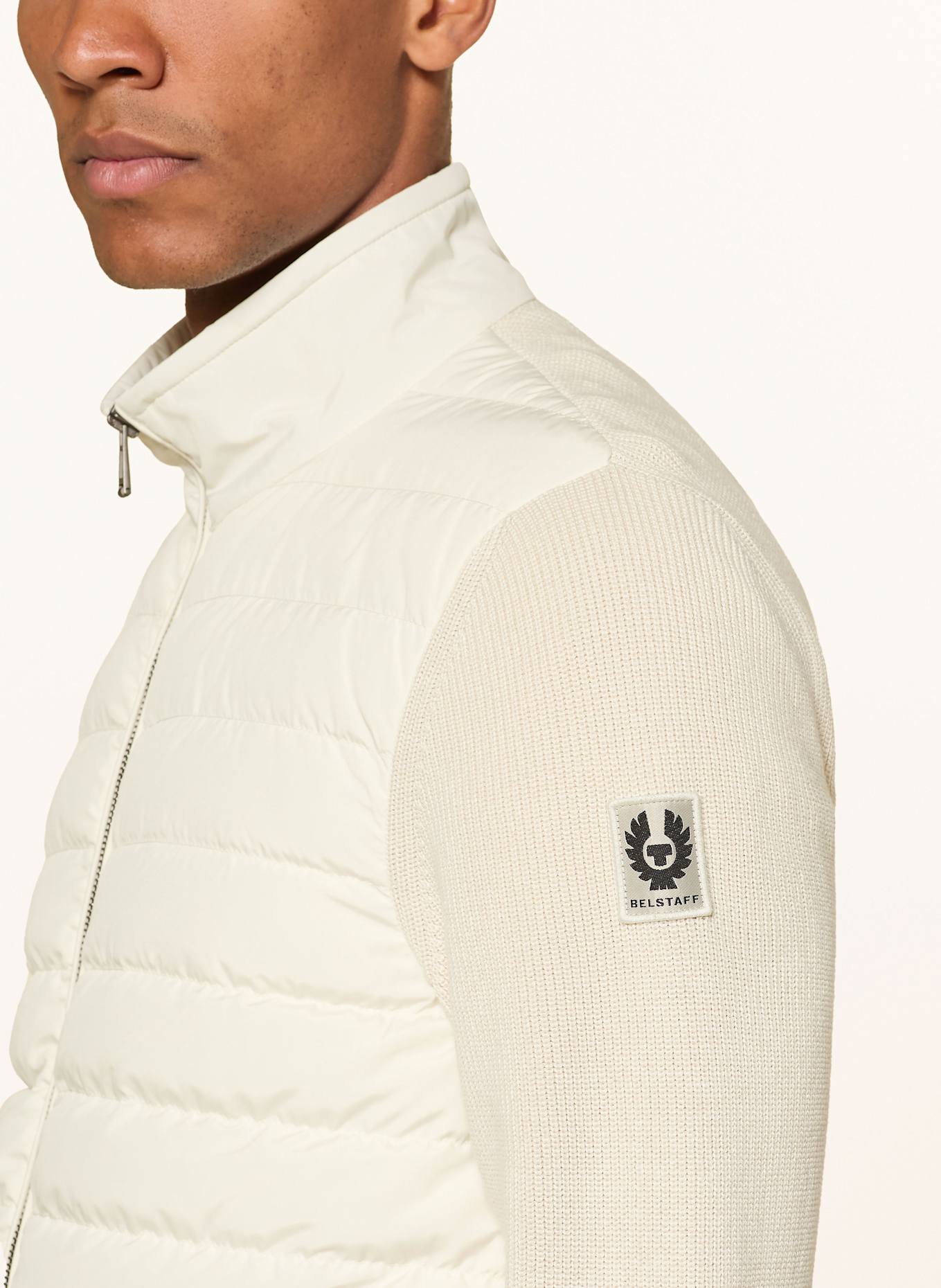 BELSTAFF CONTROL down jacket in mixed materials: CREAM