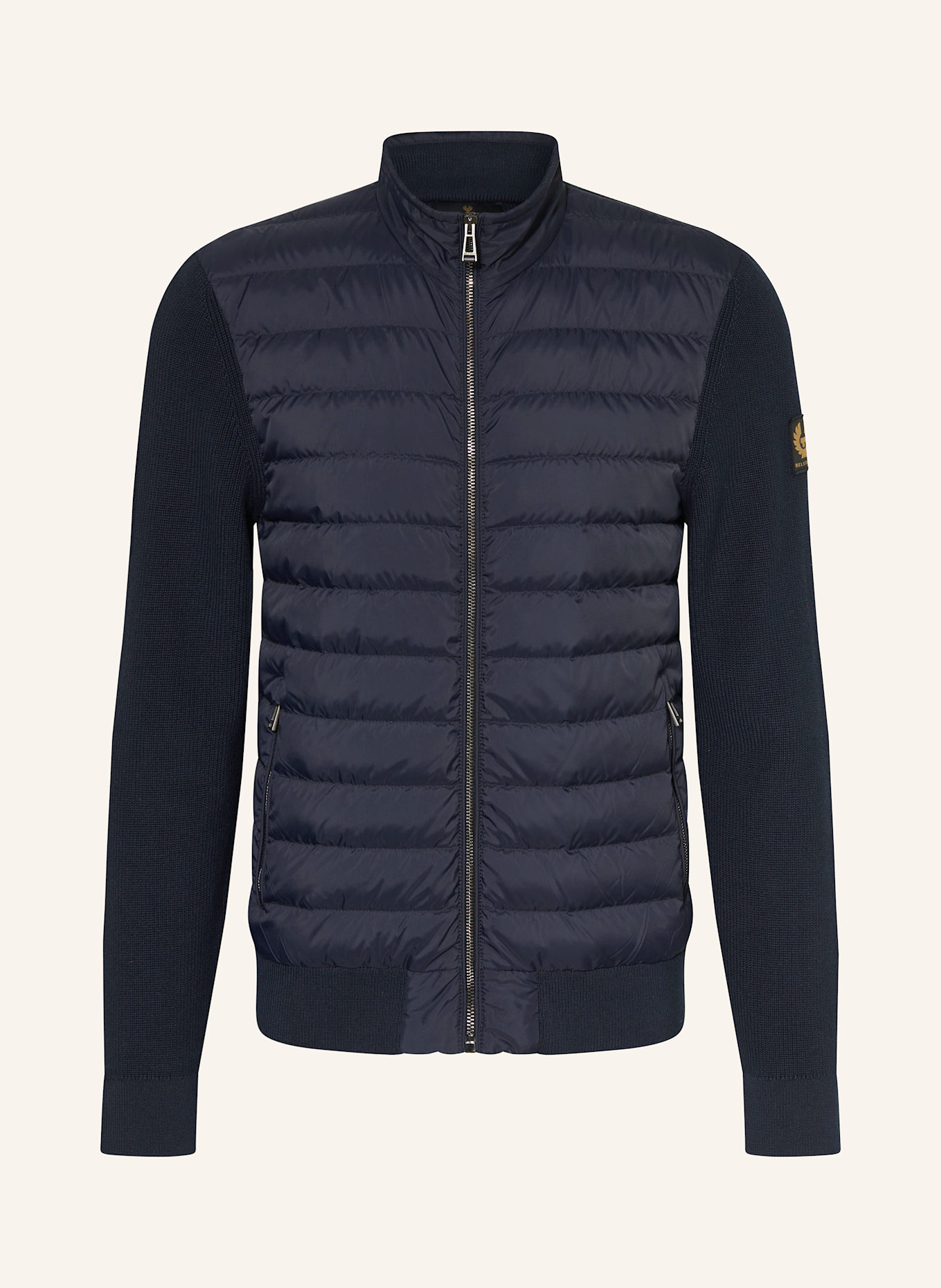 BELSTAFF CONTROL down jacket in mixed materials: DARK BLUE
