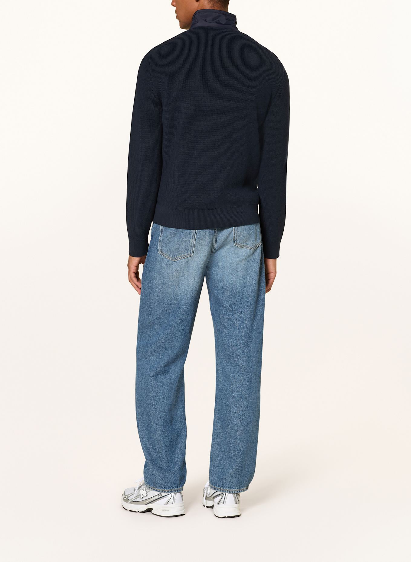 BELSTAFF CONTROL down jacket in mixed materials: DARK BLUE