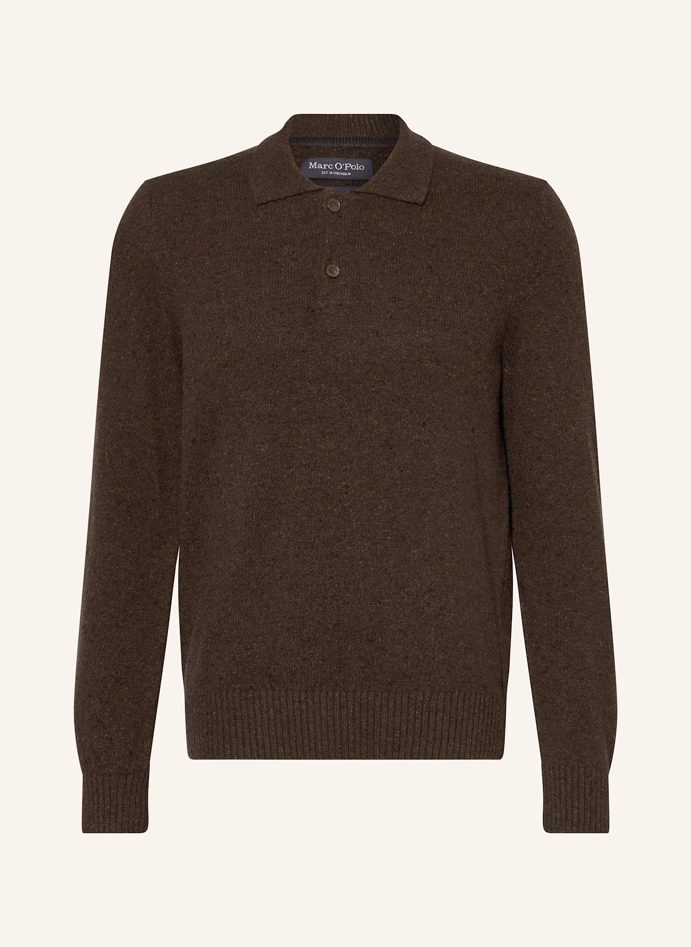 Marc O'Polo Strick-Poloshirt: DUNKELBRAUN