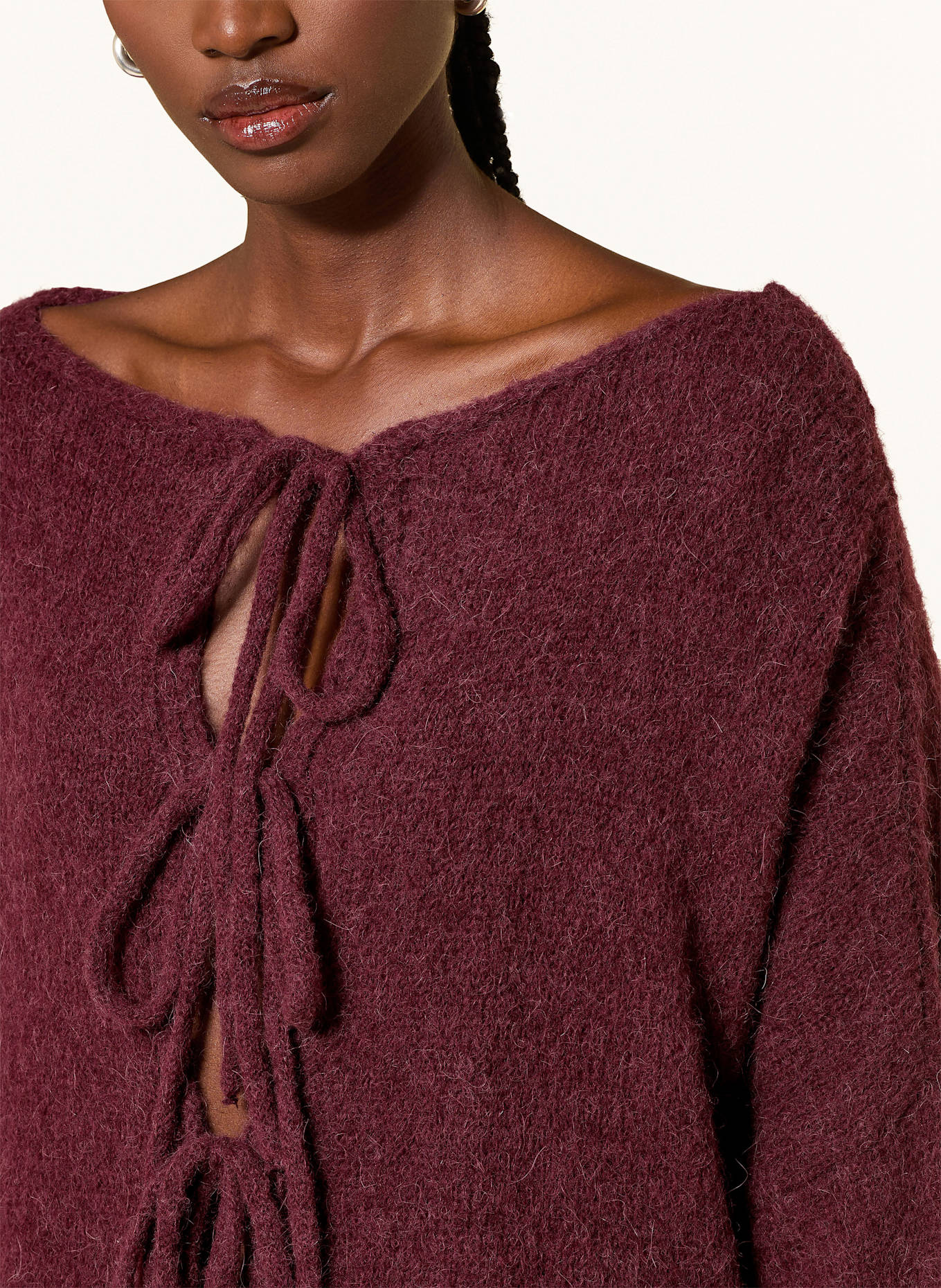 by Aylin Koenig Strickjacke MANA mit Alpaka: DUNKELROT