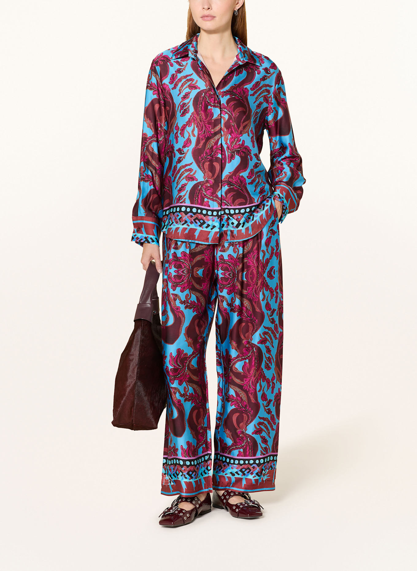 miss goodlife Koszula z satyny: TURKUSOWY / CIEMNOCZERWONY / MOCNORÓŻOWY