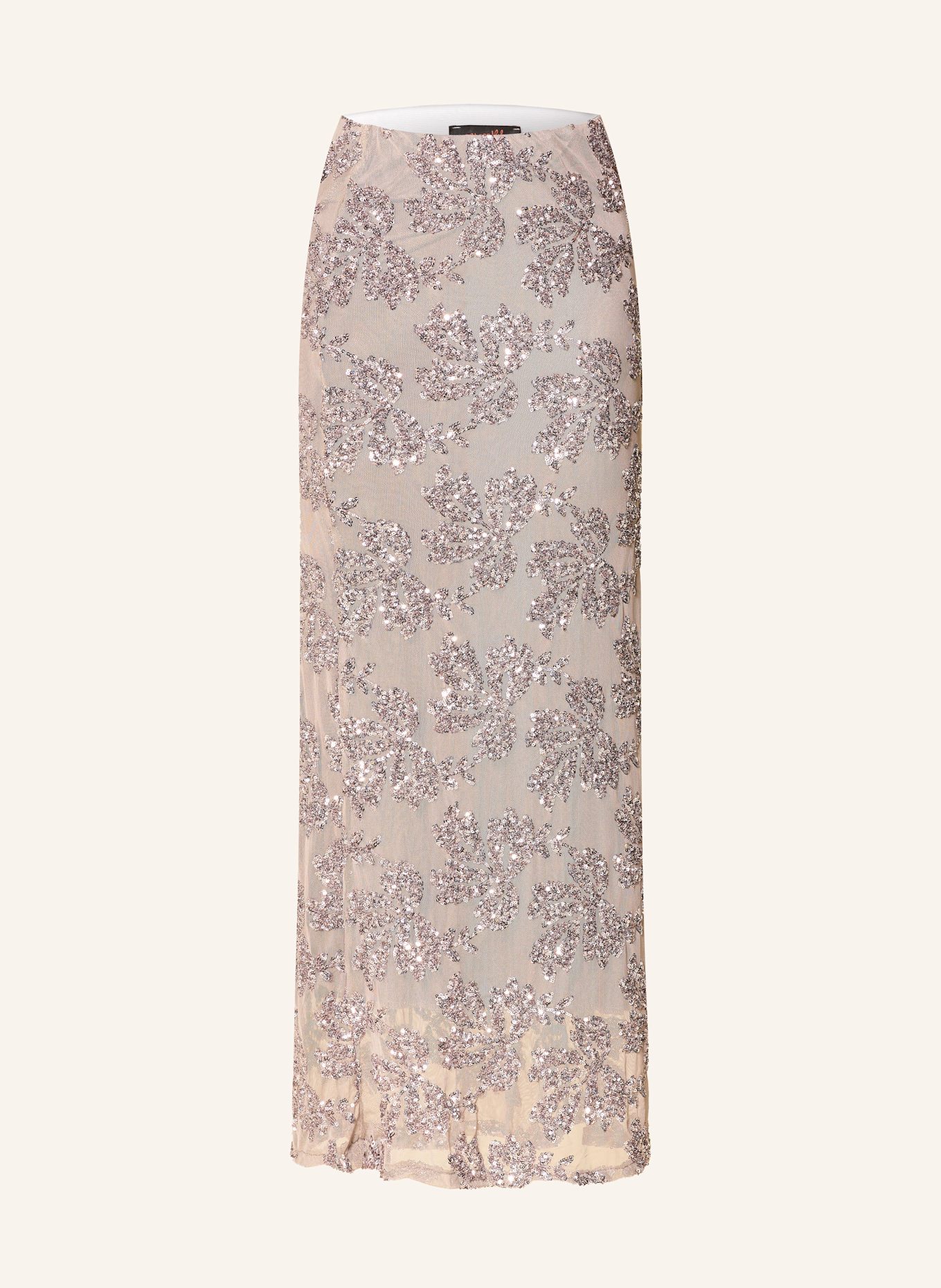 miss goodlife Rock mit Pailletten: TAUPE