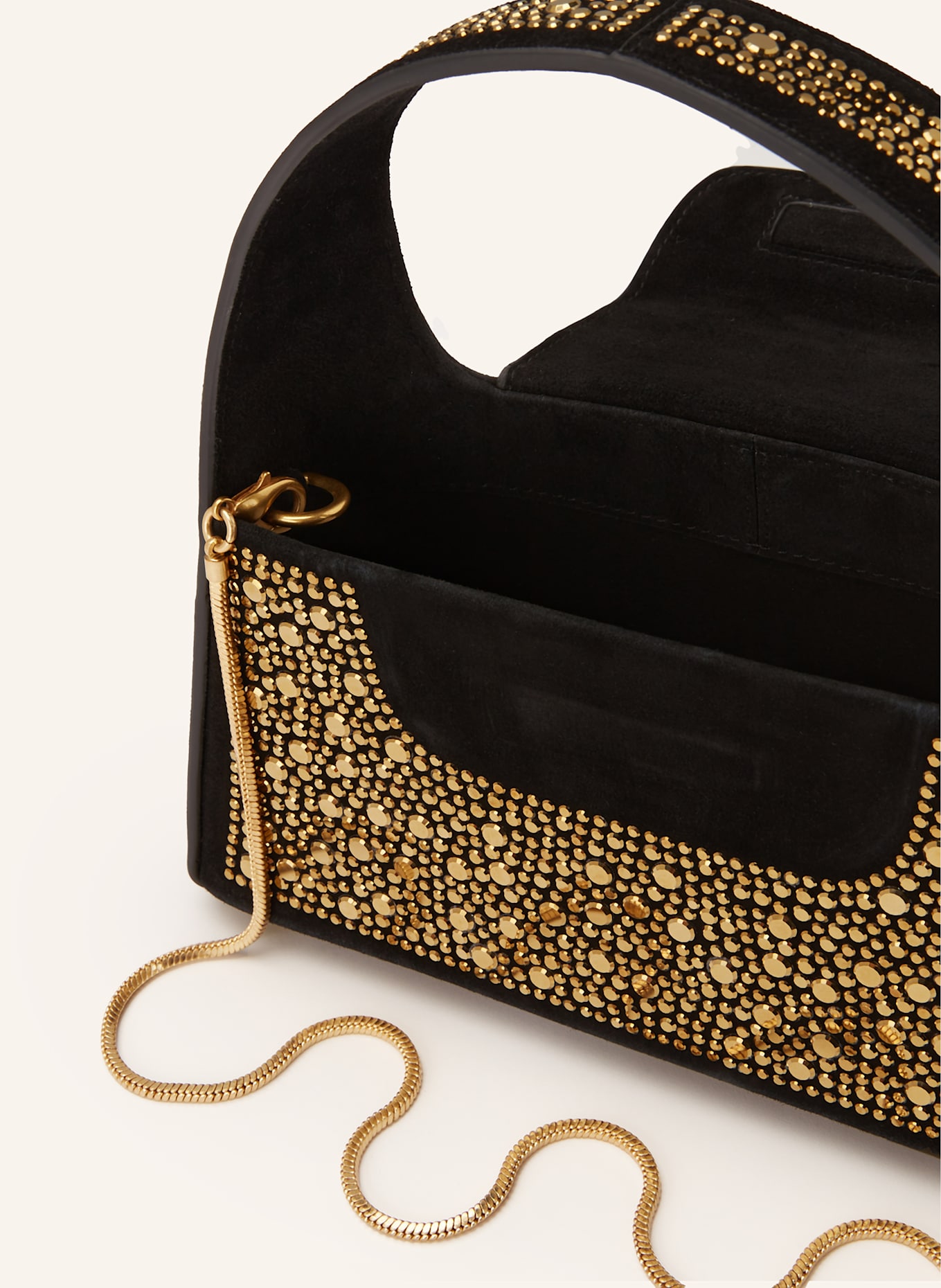 MARC CAIN Handtasche mit Schmucksteinen: 900 BLACK