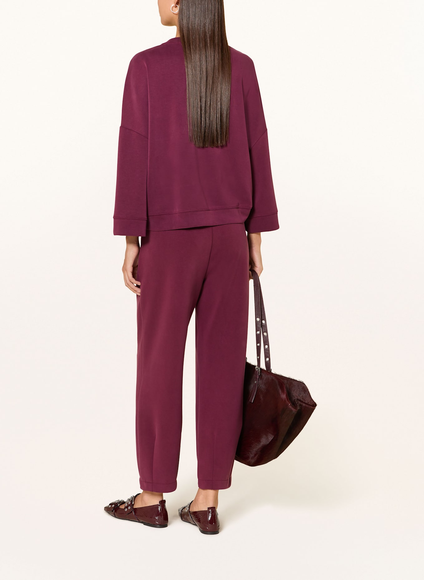 Rich & Royal Sweatshirt mit 3/4-Arm: DUNKELROT