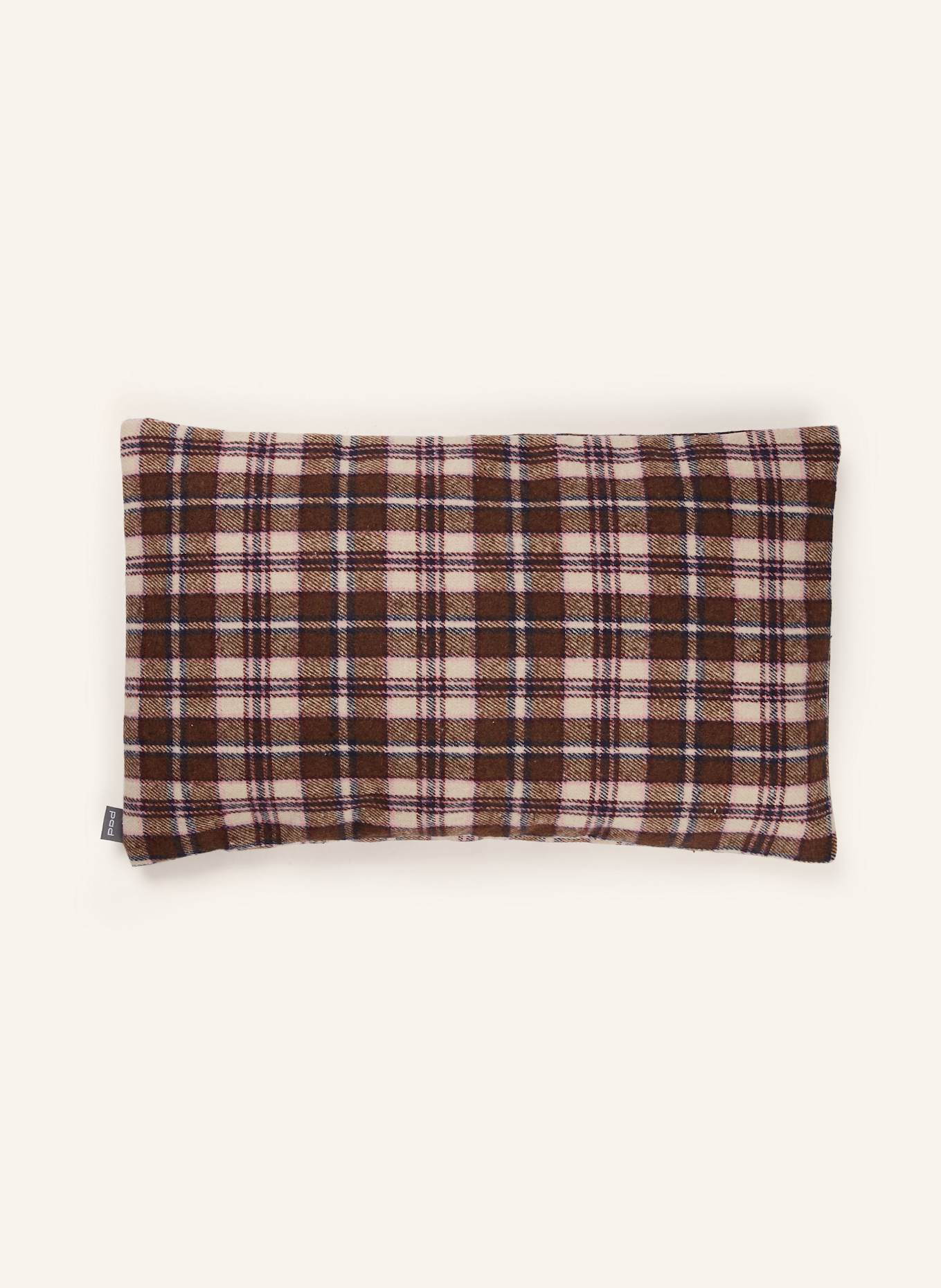 PAD 2er-Set Dekokissenhülle TARTAN DOG: DUNKELBRAUN / ROSA / BLAU