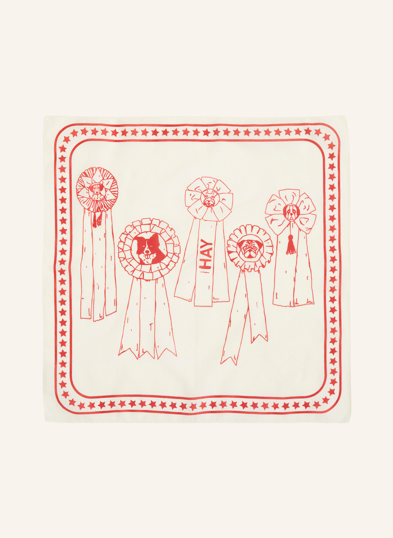 HAY Hundehalstuch: ECRU/ ROT