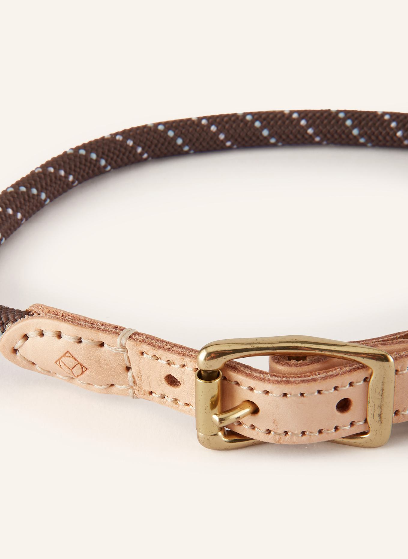 oyoy Hundehalsband PERRY EXTRA LARGE: DUNKELBRAUN / HELLORANGE