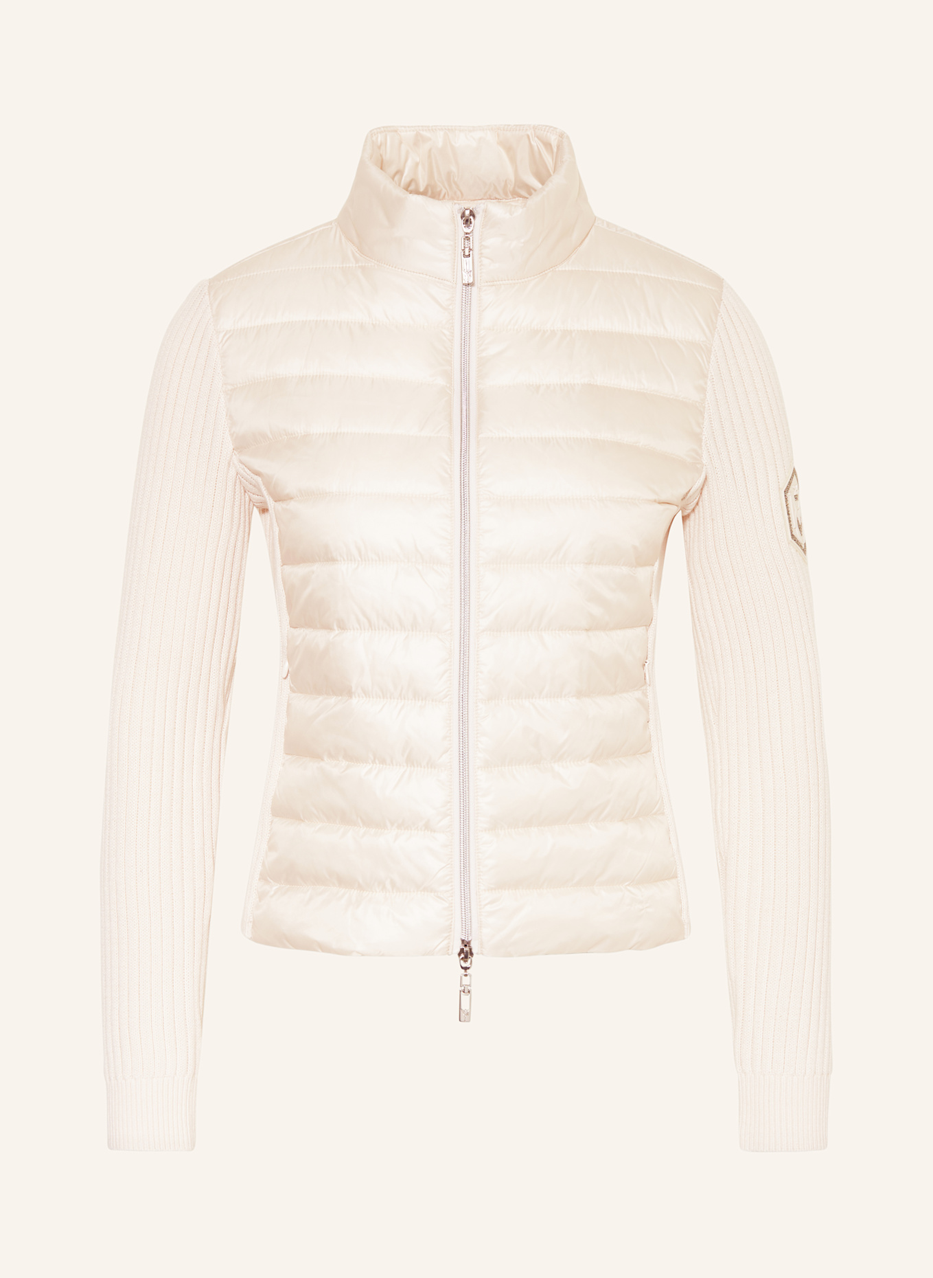 monari Steppjacke im Materialmix mit Schmucksteinen: CREME