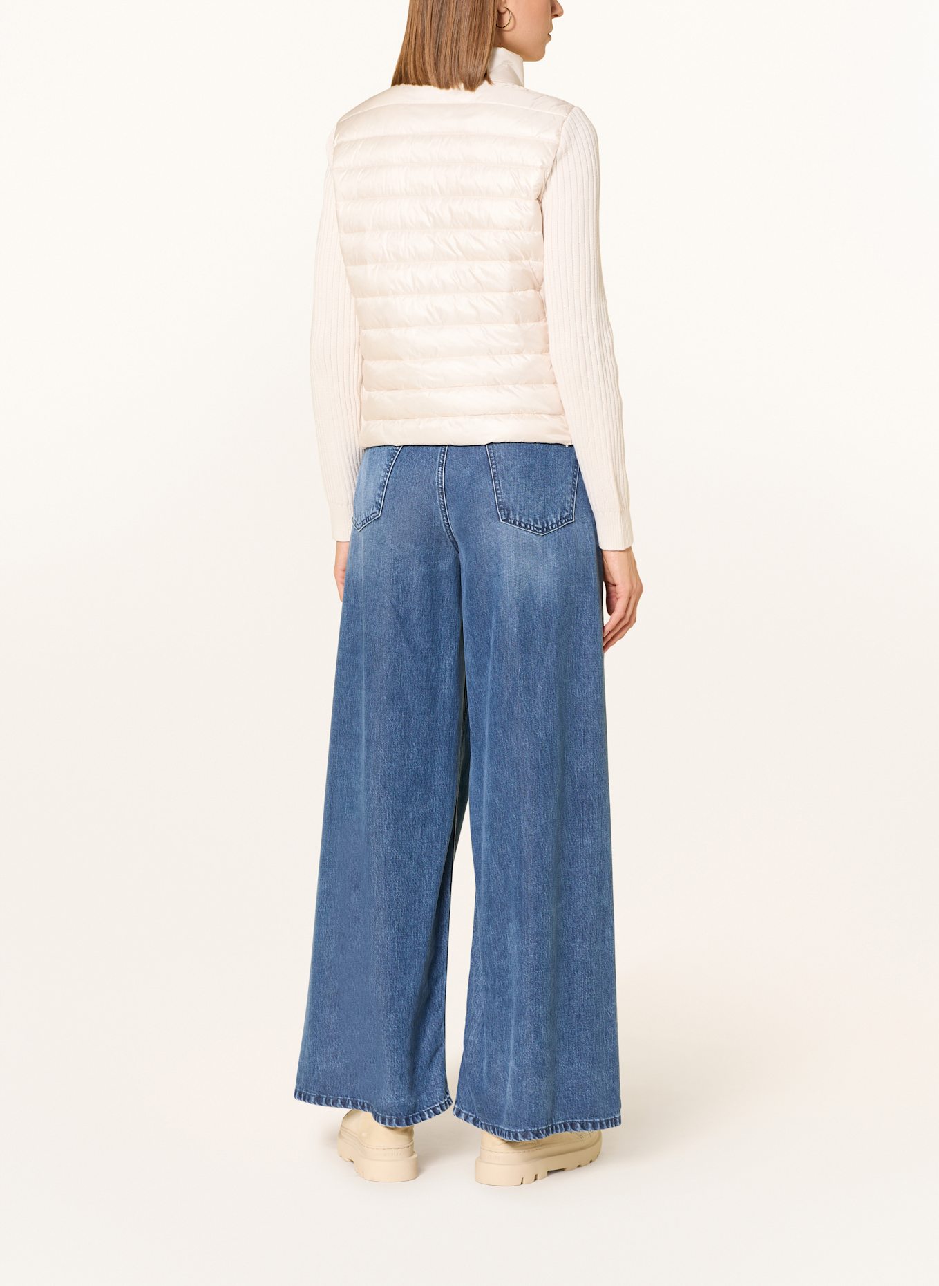 monari Steppjacke im Materialmix mit Schmucksteinen: CREME