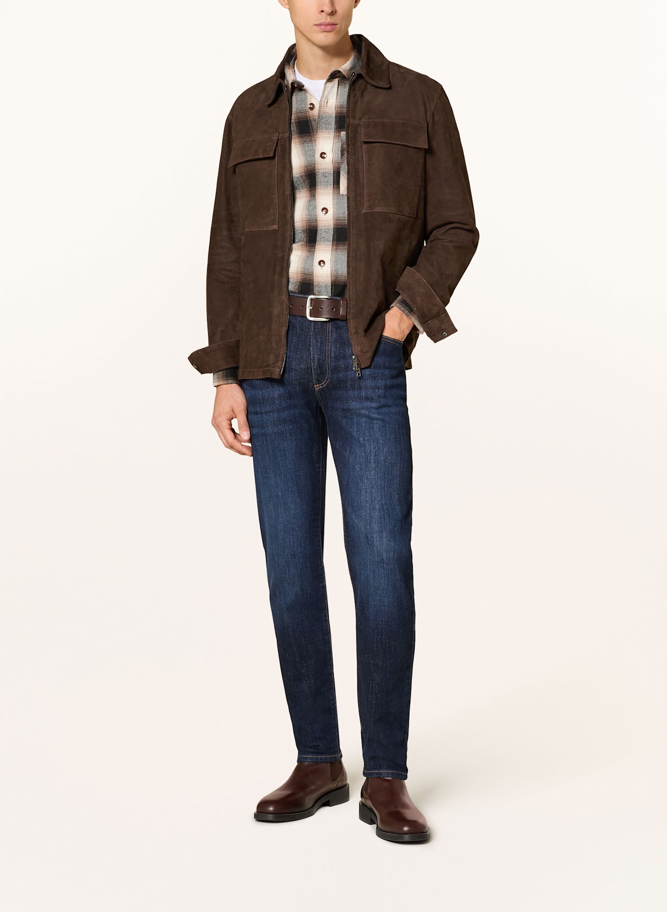 STROKESMAN'S Lederjacke: DUNKELBRAUN