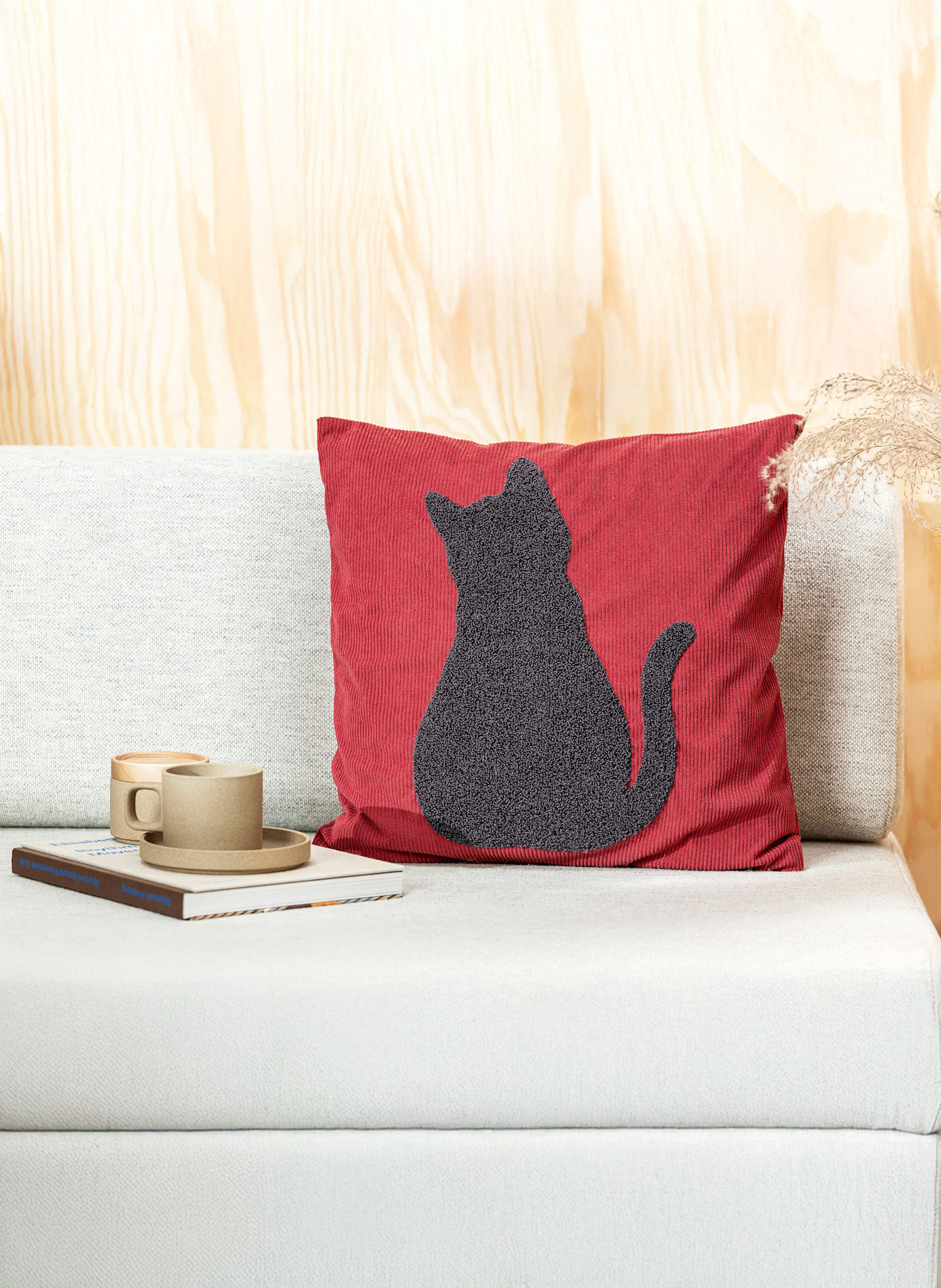 MAGMA Dekokissenhülle PIXIE: DUNKELROT / DUNKELGRAU