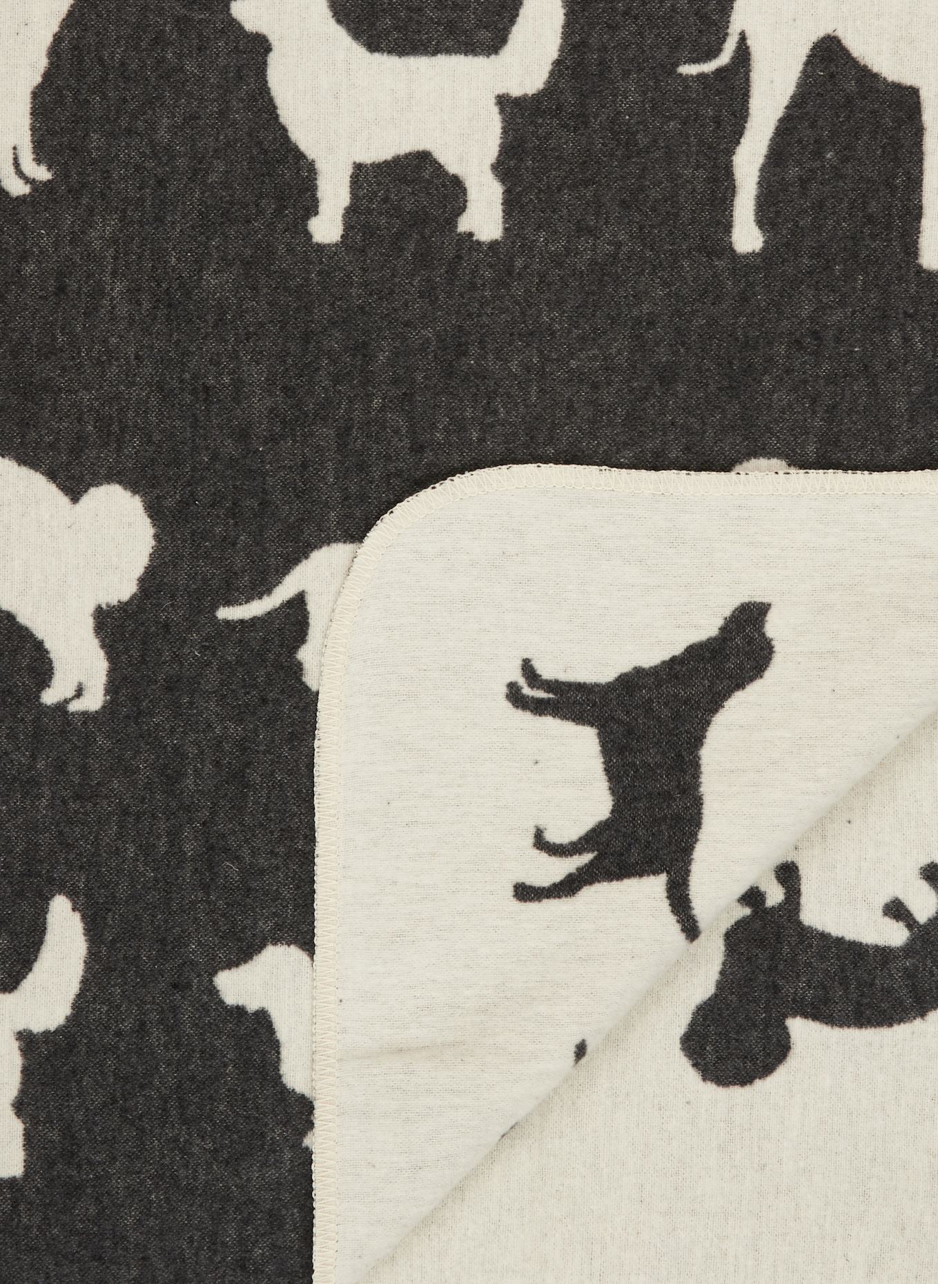 David Fussenegger Plaid HUNDESILHOUETTEN: DUNKELGRAU / CREME