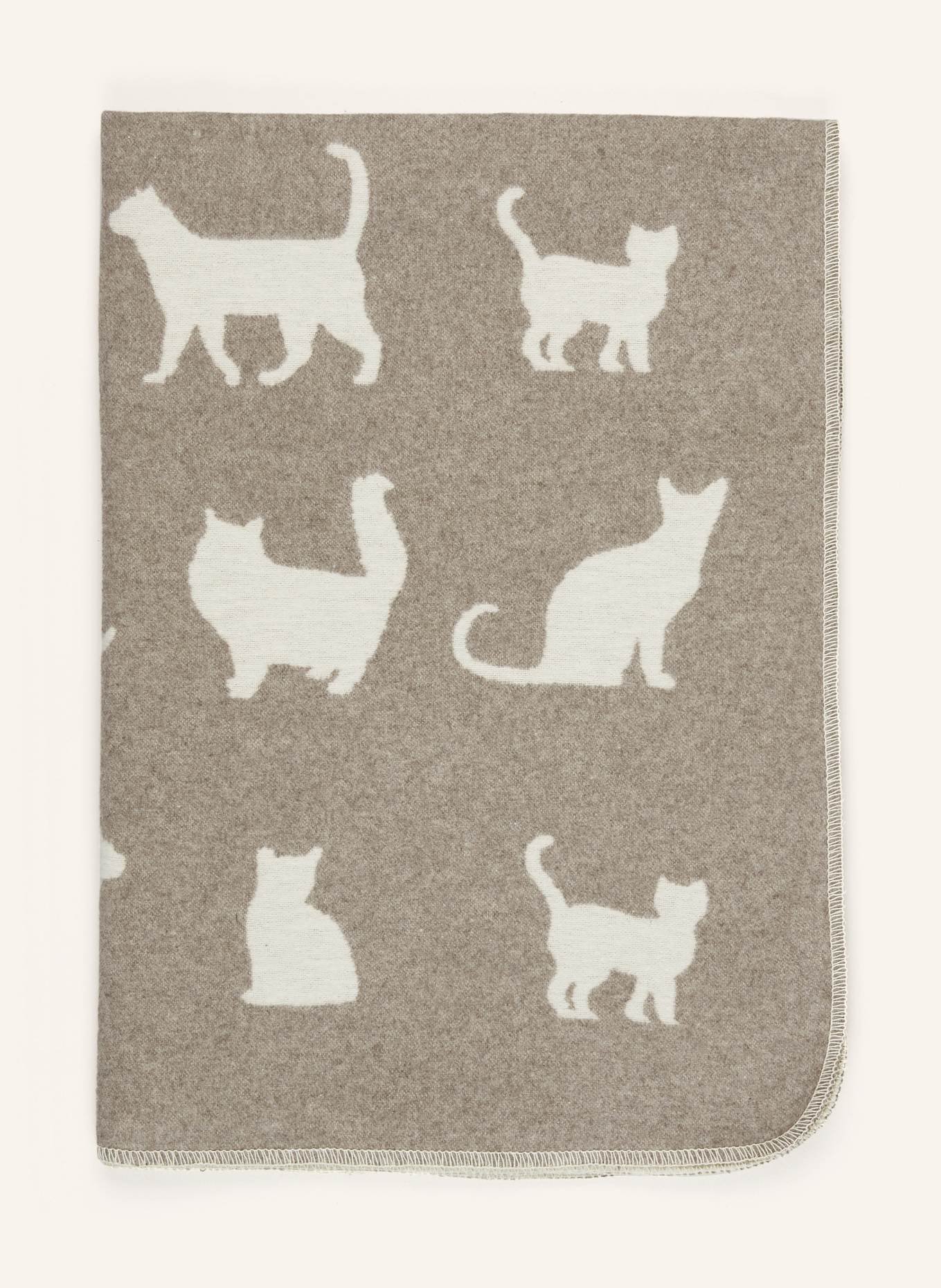 David Fussenegger Throw KATZENSILHOUETTEN: TAUPE / CREAM