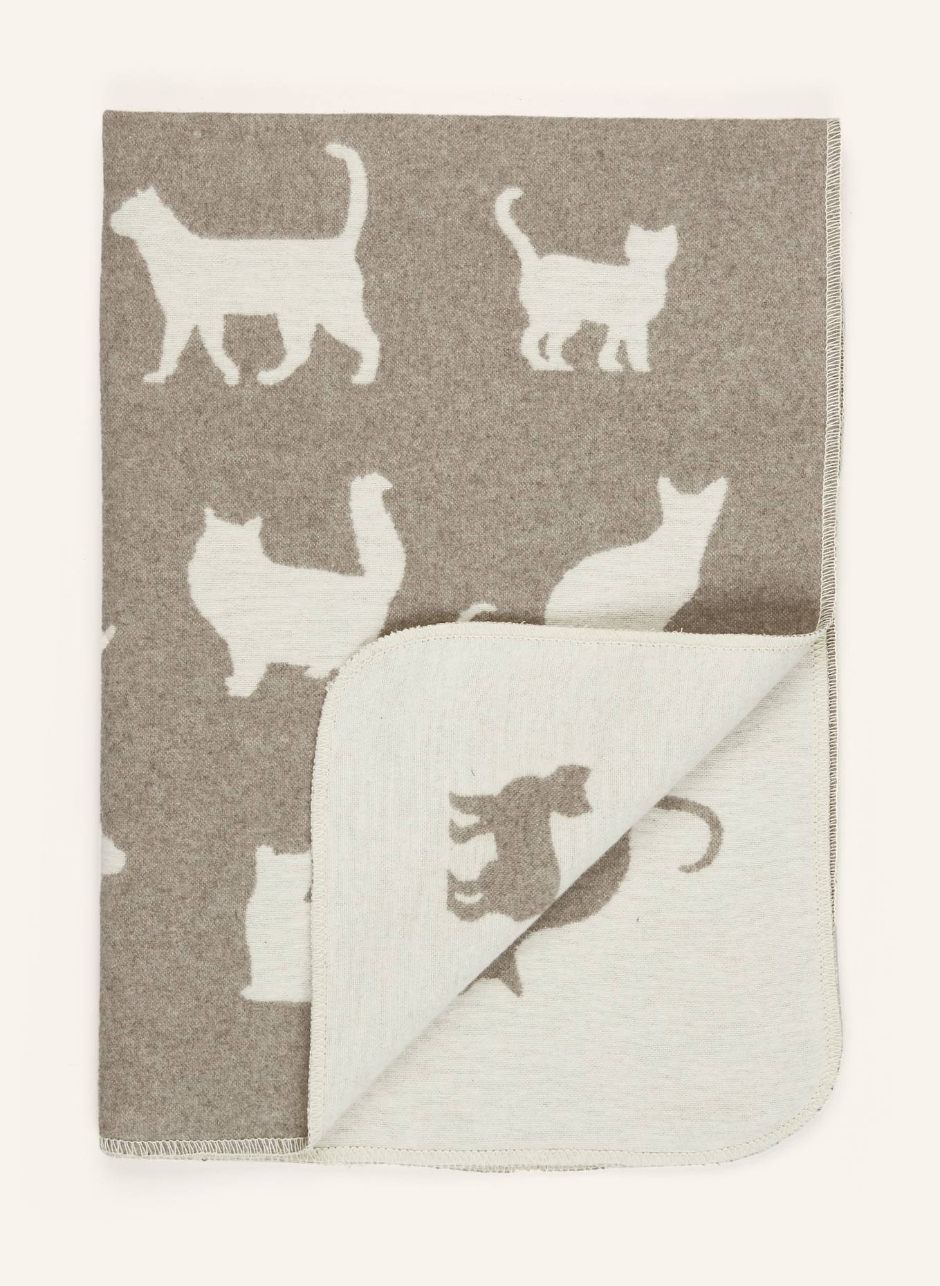 David Fussenegger Throw KATZENSILHOUETTEN: TAUPE / CREAM