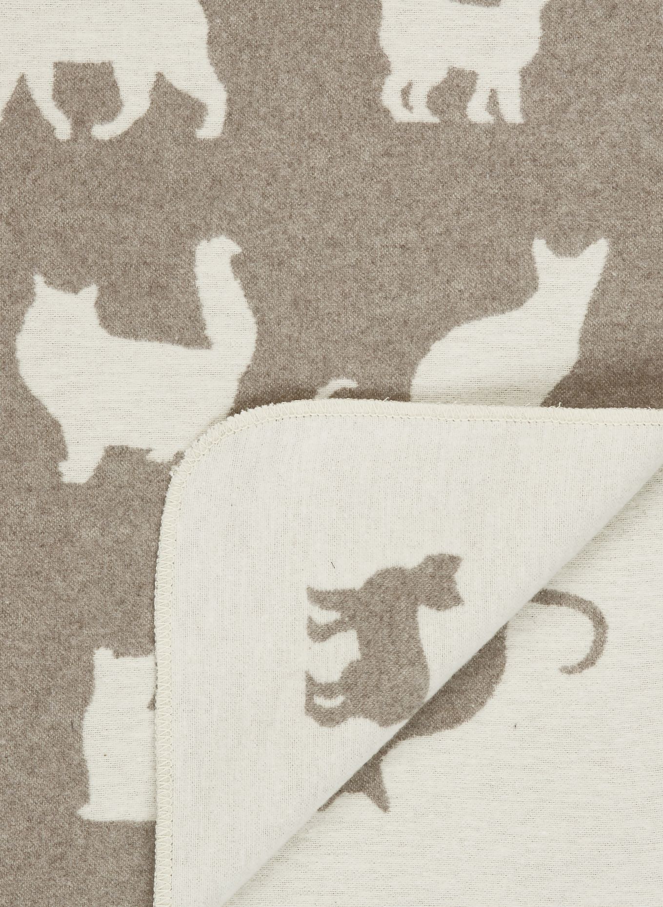 David Fussenegger Throw KATZENSILHOUETTEN: TAUPE / CREAM