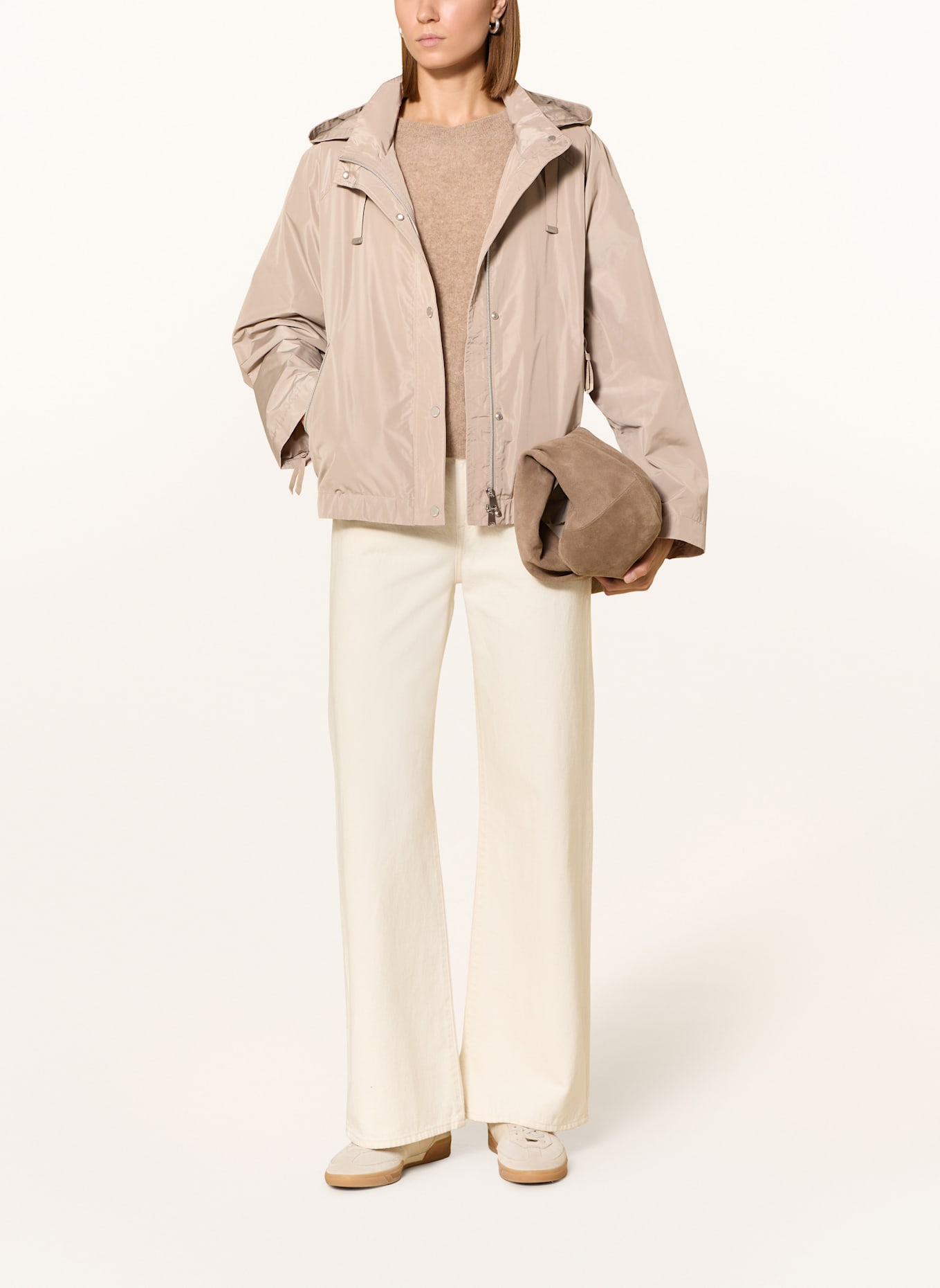 CINQUE CICATA jacket with detachable hood: BEIGE