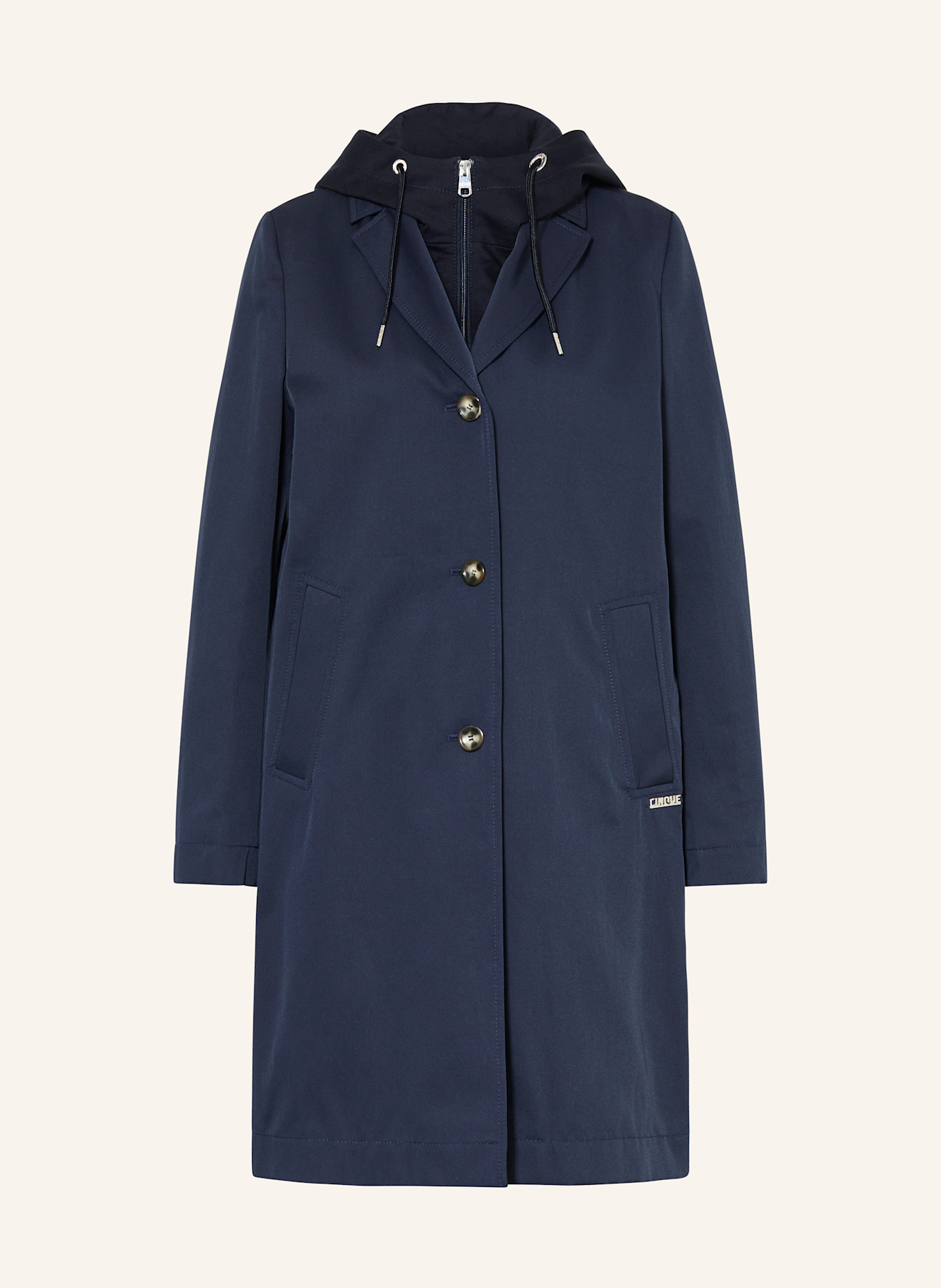 CINQUE Mantel CIMIRACLE_SUN mit herausnehmbarer Blende und Kapuze: DUNKELBLAU