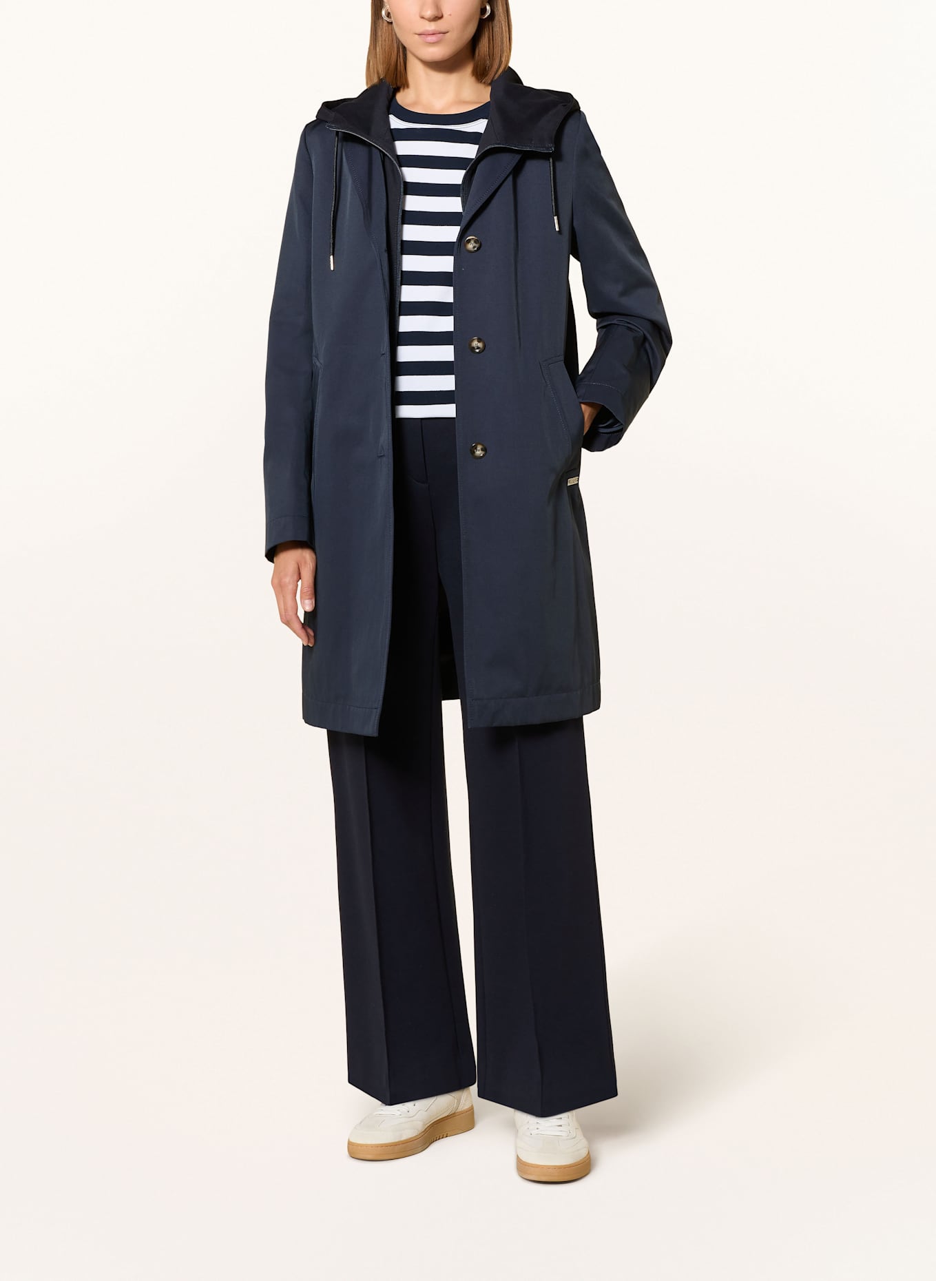 CINQUE Mantel CIMIRACLE_SUN mit herausnehmbarer Blende und Kapuze: DUNKELBLAU