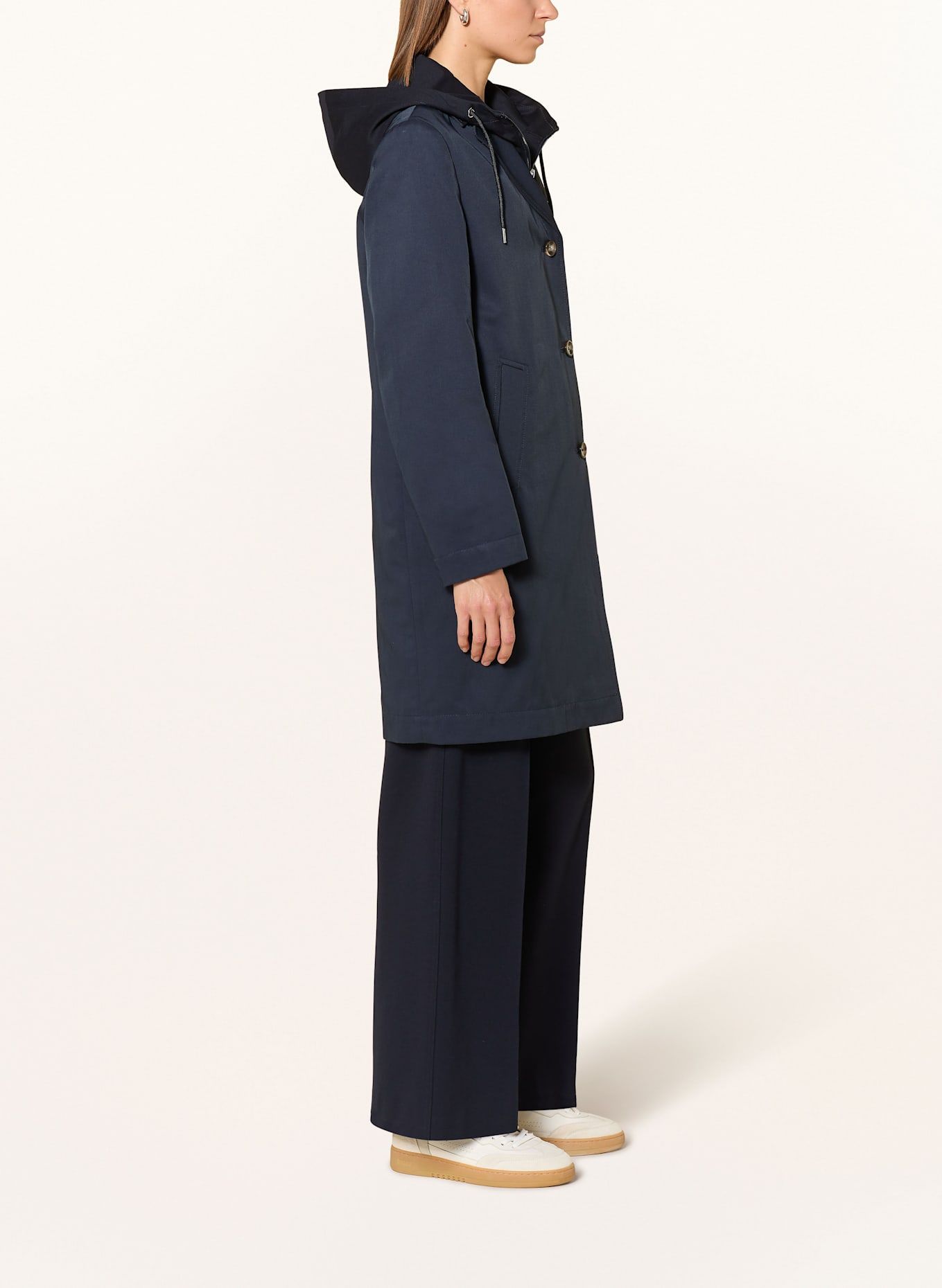 CINQUE Mantel CIMIRACLE_SUN mit herausnehmbarer Blende und Kapuze: DUNKELBLAU
