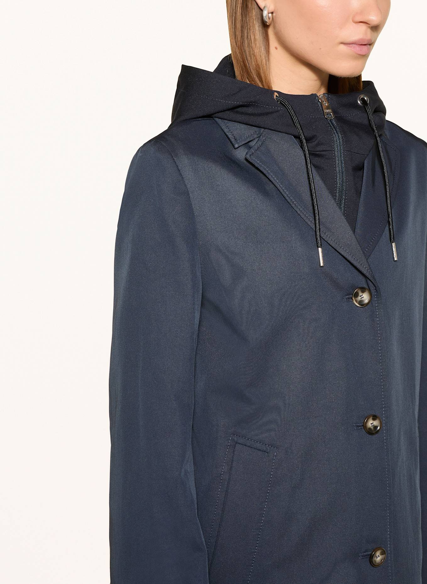 CINQUE Mantel CIMIRACLE_SUN mit herausnehmbarer Blende und Kapuze: DUNKELBLAU