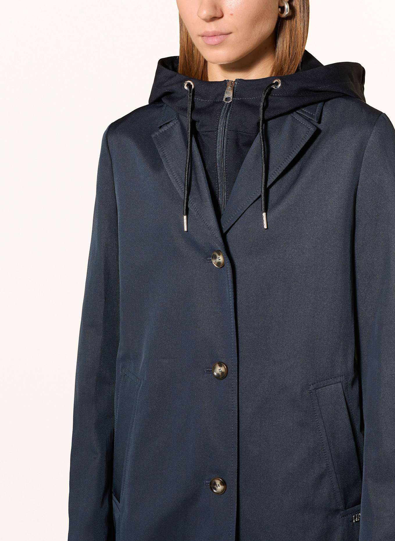CINQUE Mantel CIMIRACLE_SUN mit herausnehmbarer Blende und Kapuze: DUNKELBLAU