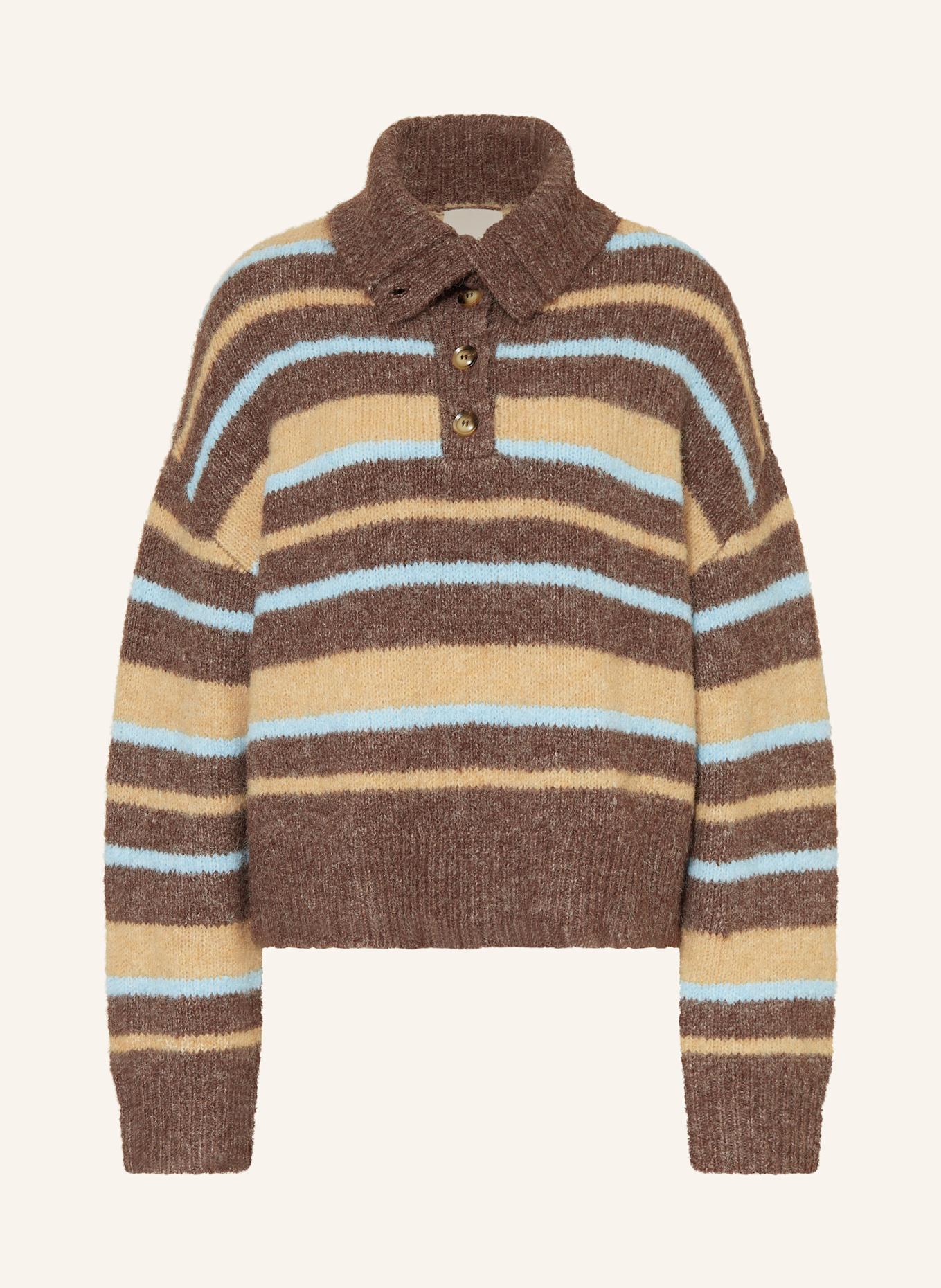 NEO NOIR Pullover CAMMINA: DUNKELBRAUN / HELLORANGE / HELLBLAU