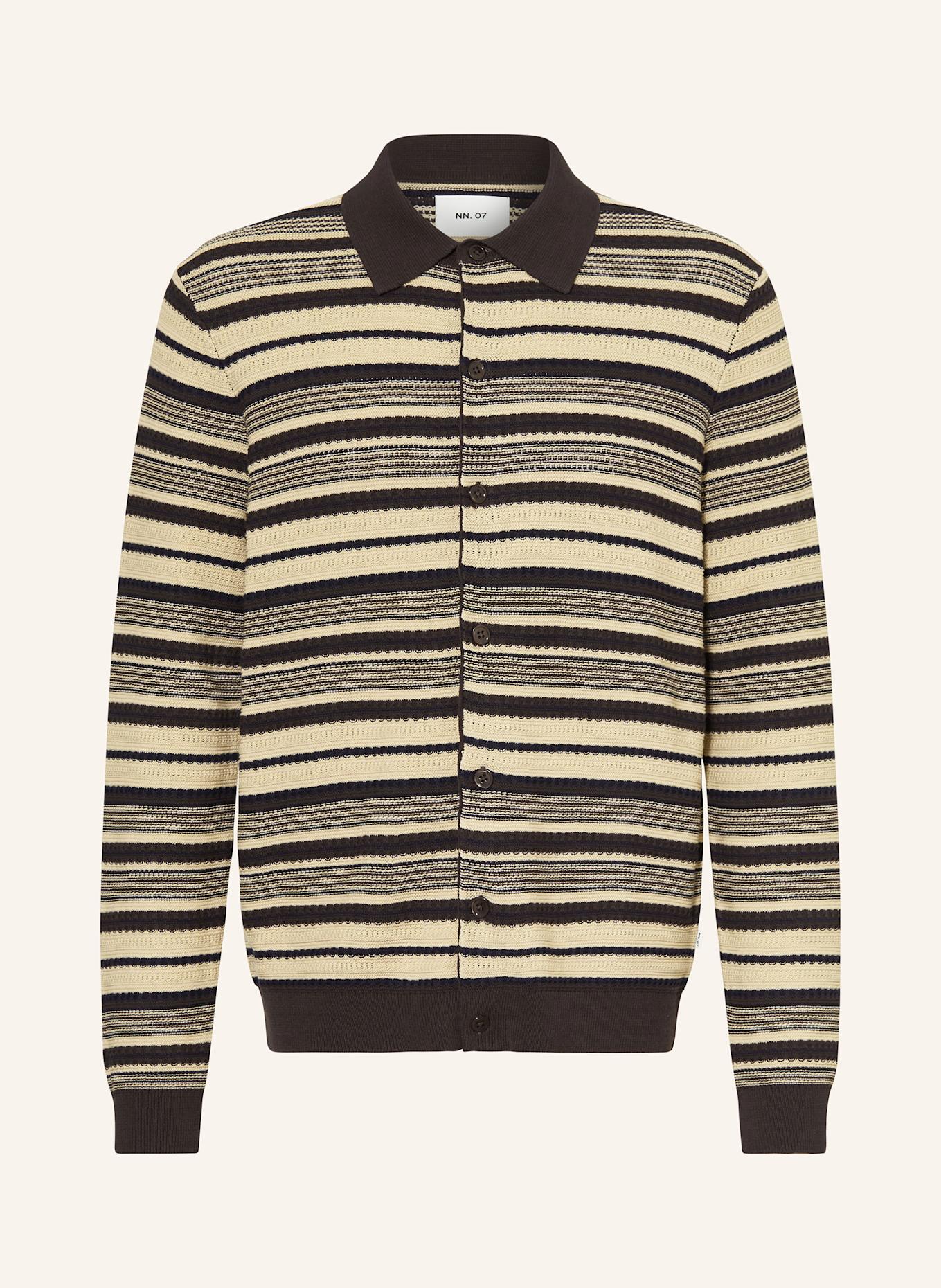 NN.07 Kardigan NOLAN: CIEMNOBRĄZOWY / BEŻOWY / GRANATOWY
