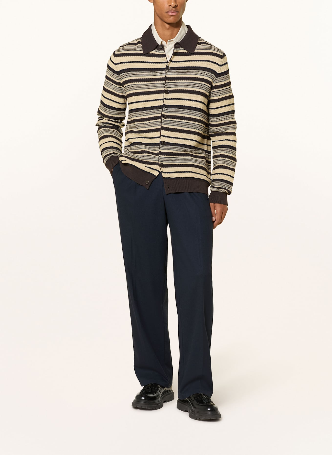 NN.07 Kardigan NOLAN: CIEMNOBRĄZOWY / BEŻOWY / GRANATOWY