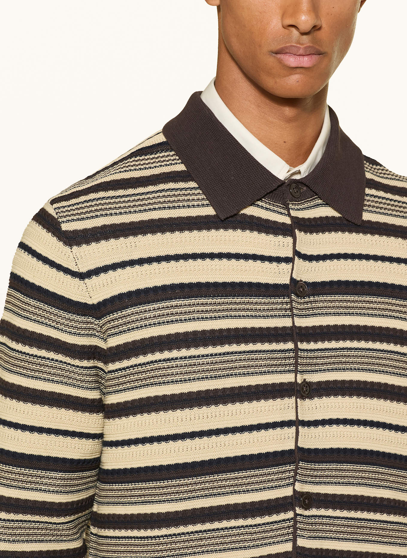 NN.07 Kardigan NOLAN: CIEMNOBRĄZOWY / BEŻOWY / GRANATOWY