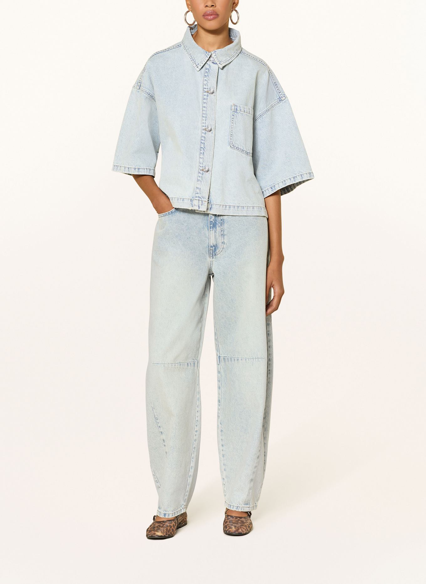 darling harbour Denim blouse: LIGHT BLUE