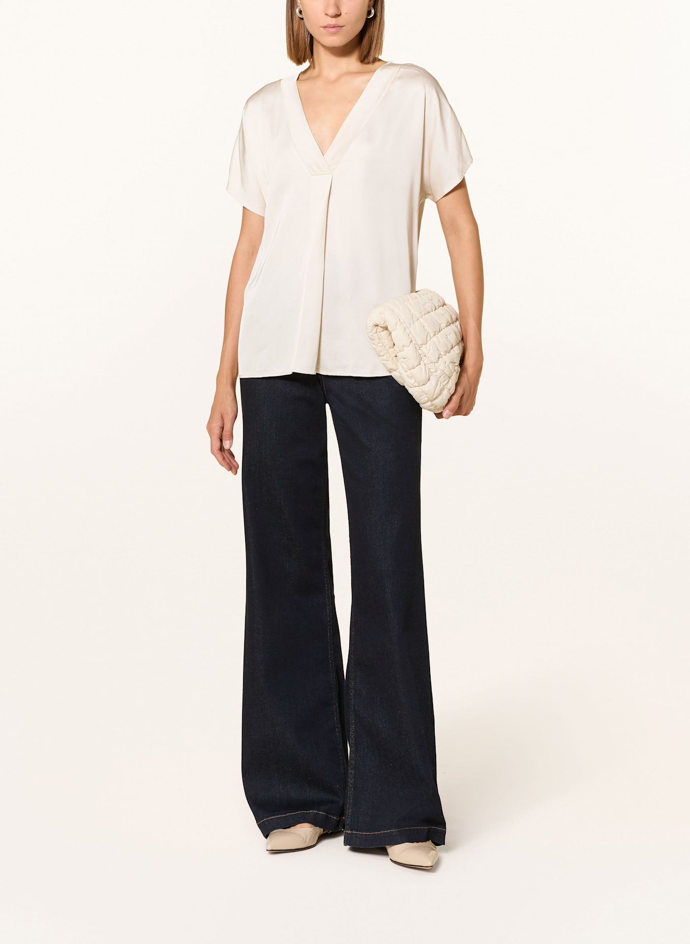 CINQUE Blusentop CIVANE im Materialmix: ECRU