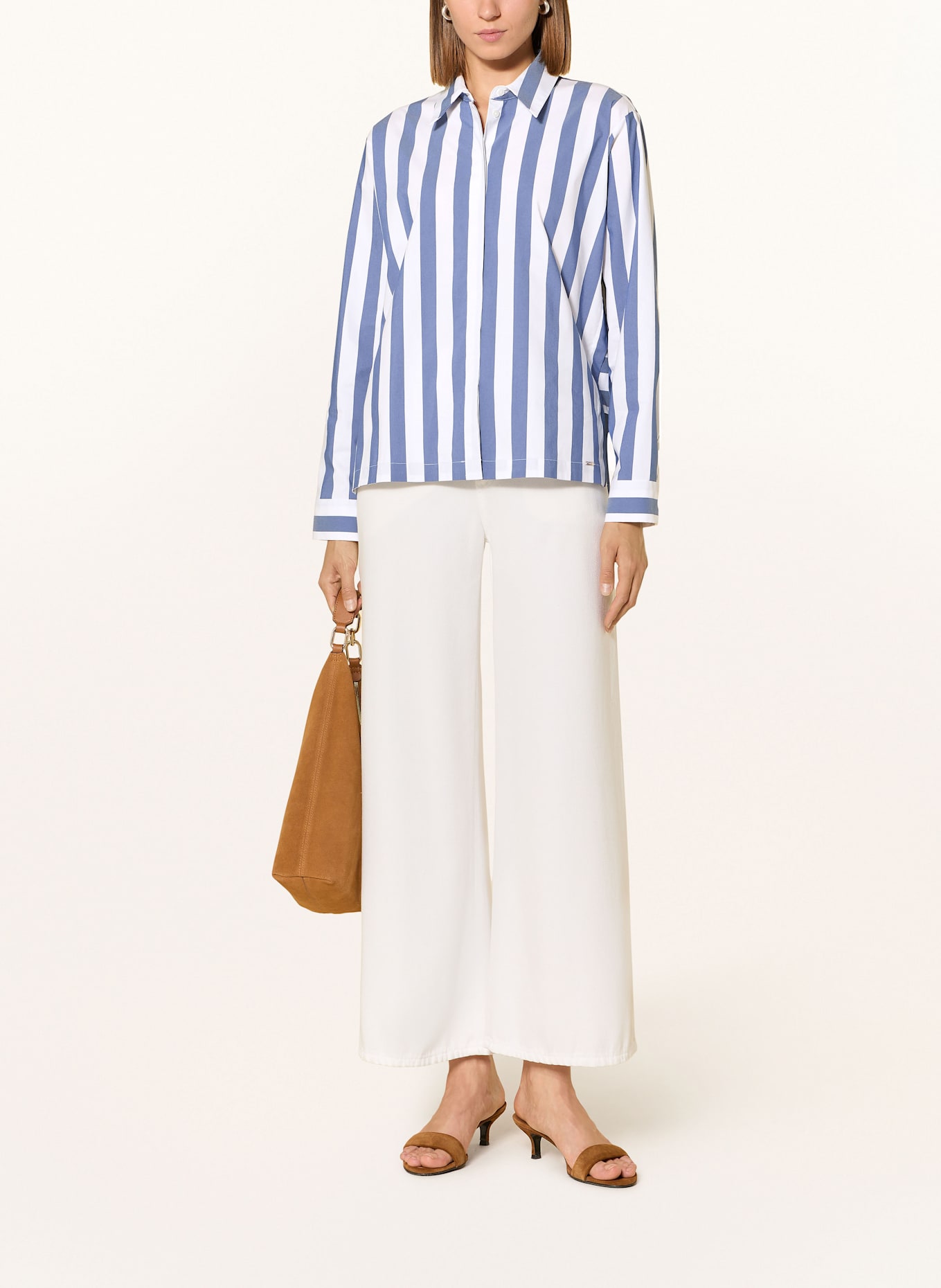 CINQUE Hemdbluse CIPIXIE: BLAU / WEISS