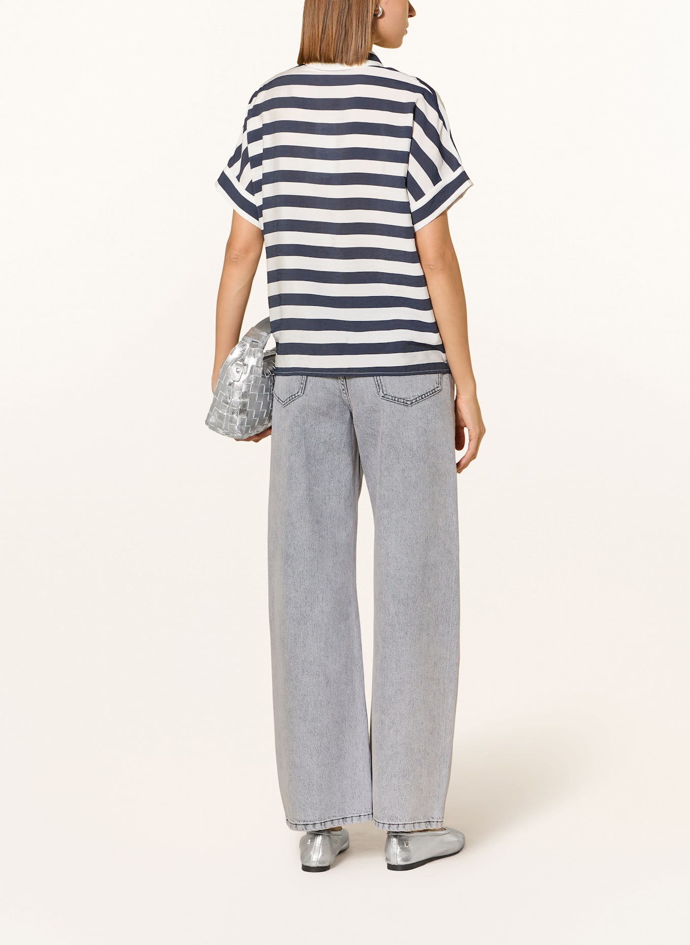 CINQUE CITAMM shirt blouse: DARK BLUE / WHITE