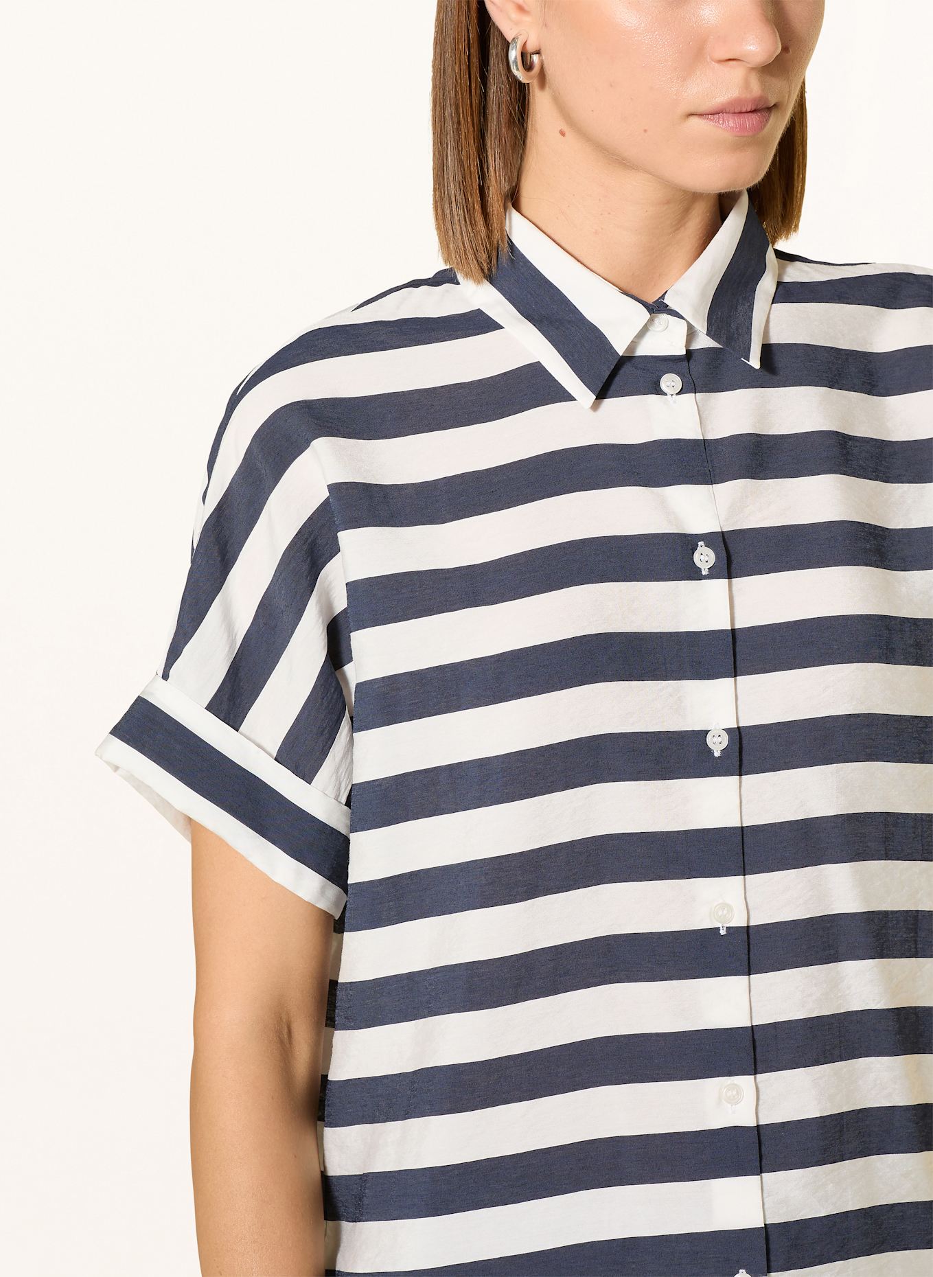 CINQUE CITAMM shirt blouse: DARK BLUE / WHITE