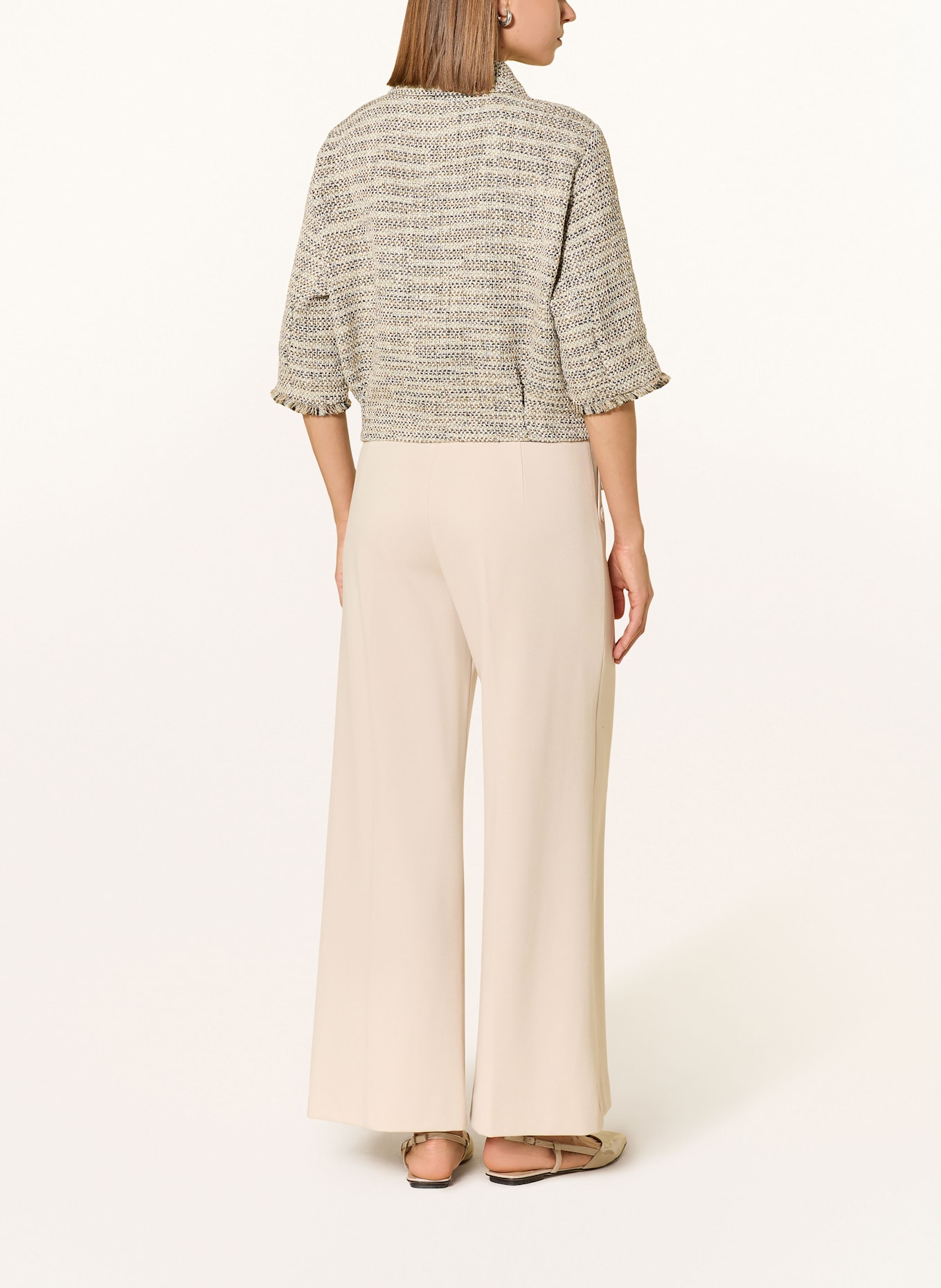 CINQUE Tweed-Kastenjacke CILUCKY mit 3/4-Arm: PETROL / MINT / WEISS