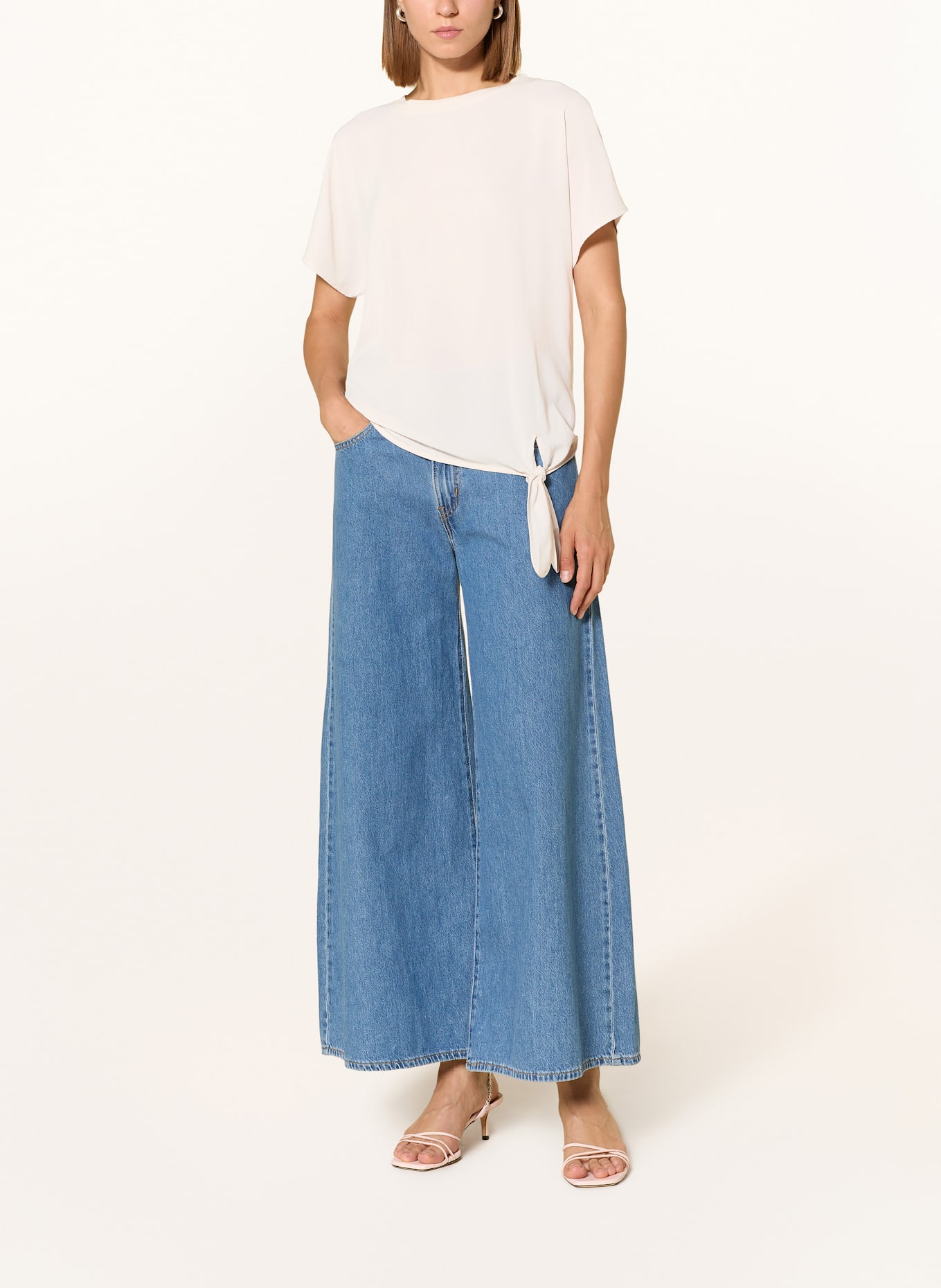 CINQUE Blusentop CIPERLA im Materialmix: ECRU