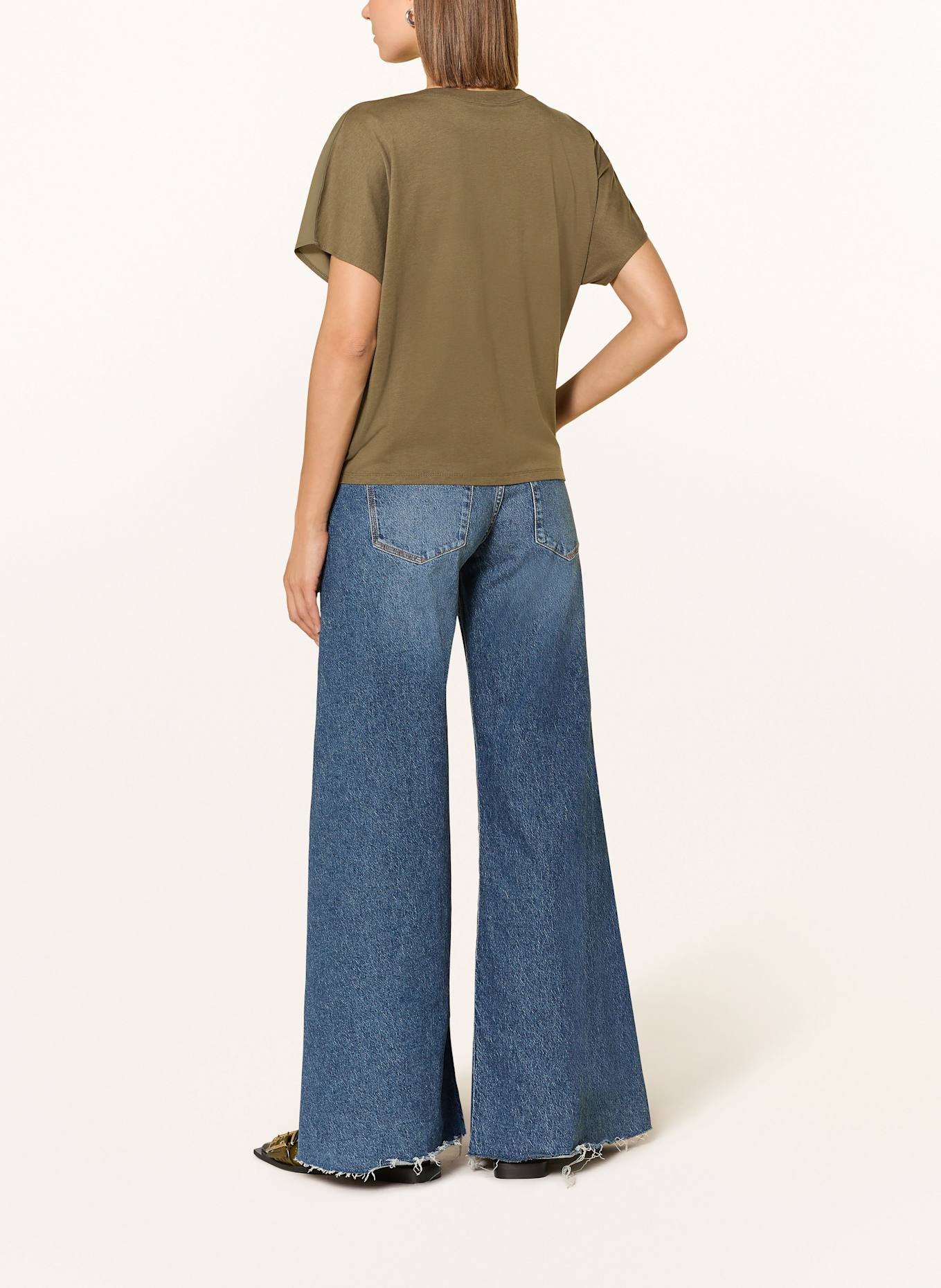 CINQUE Blusentop CIPERLA im Materialmix: OLIV