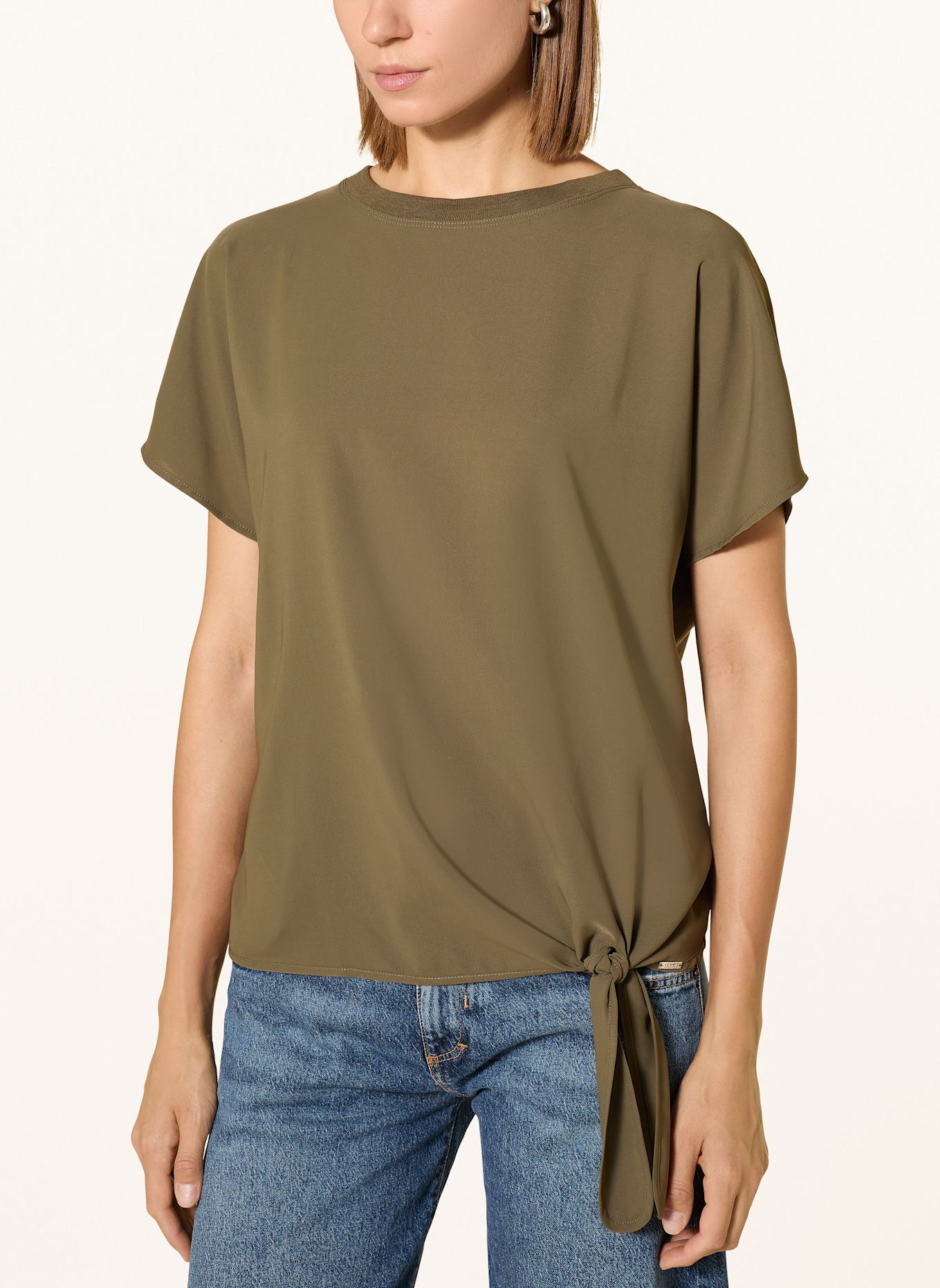 CINQUE Blusentop CIPERLA im Materialmix: OLIV